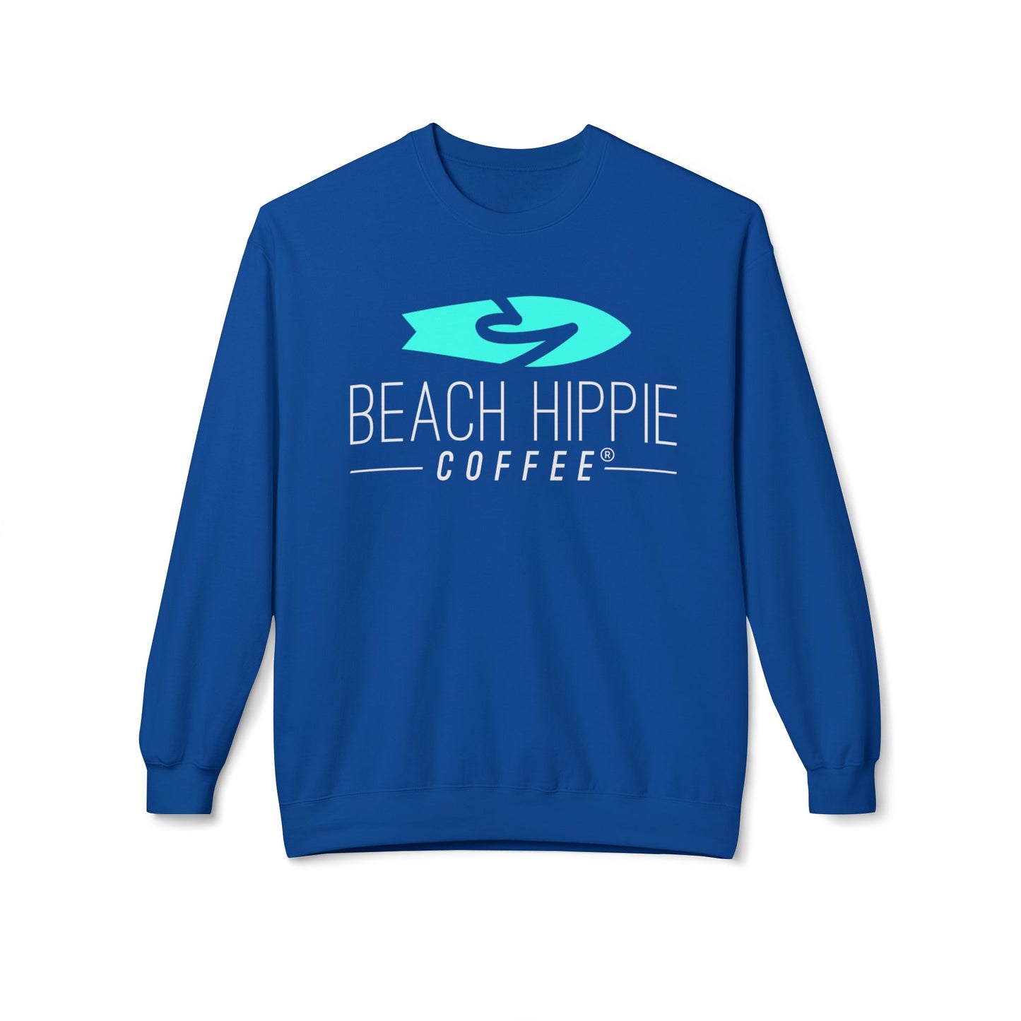 Beach Hippie Coffee Sweatshirt Front with Love Local Back