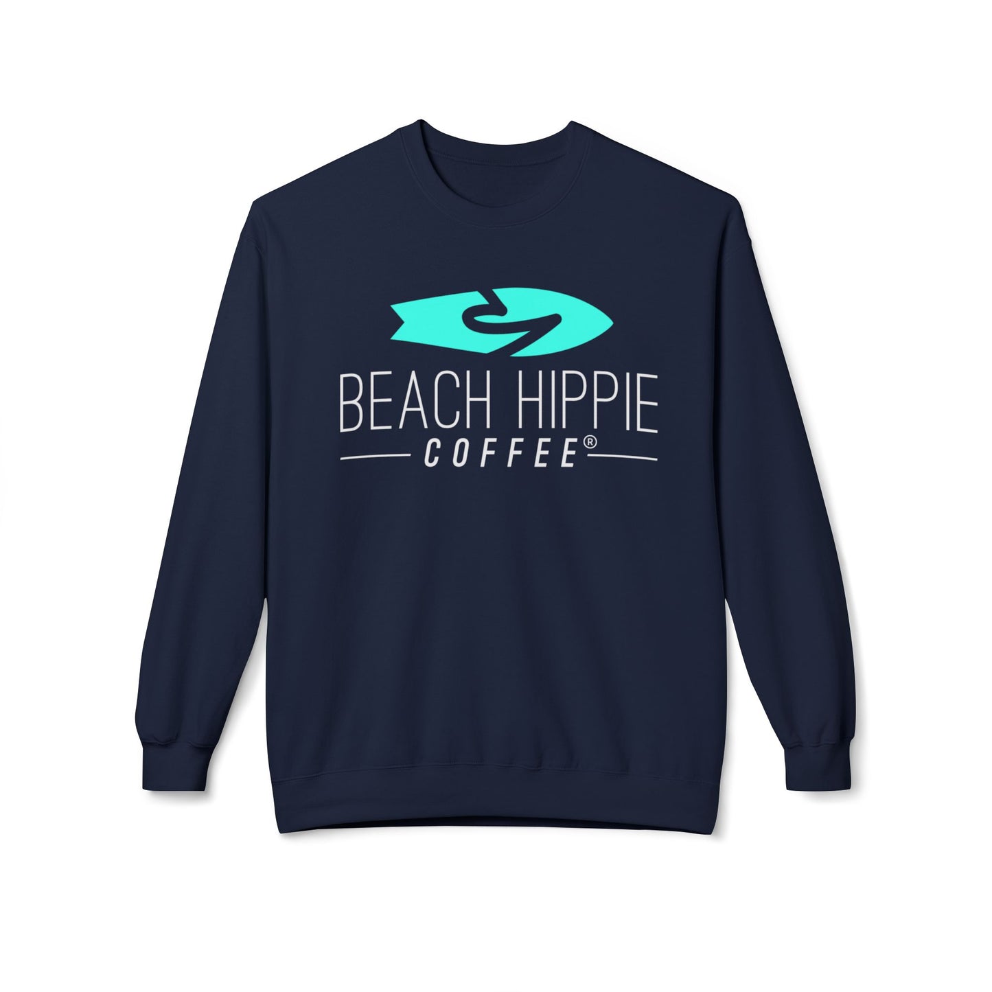 Beach Hippie Coffee Sweatshirt Front with Love Local Back
