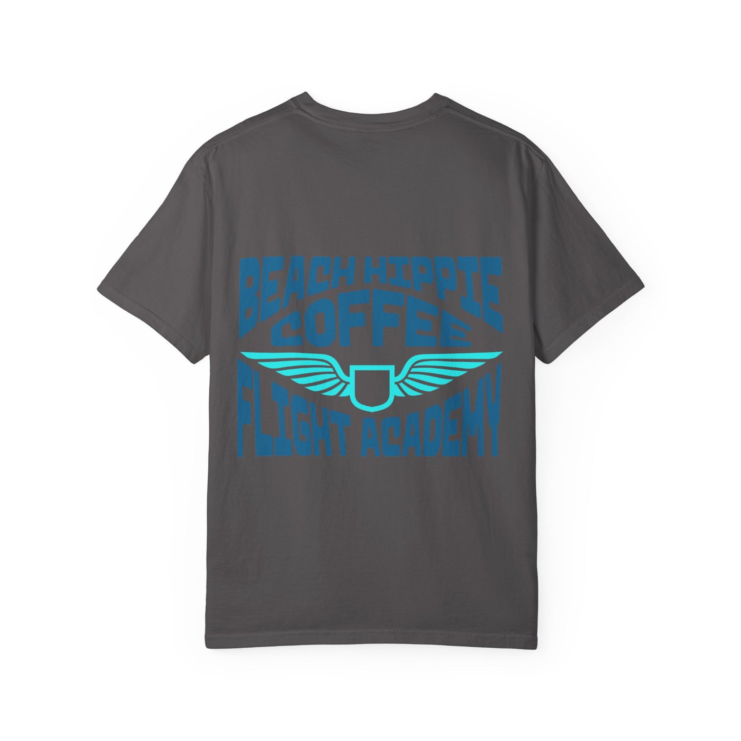 Beach Hippie Coffee Flight Academy T-shirt, Unisex Summer Tee, Cozy Casual Wear, Beach Vibes Shirt, Gift for Coffee Lovers, Vacation Apparel