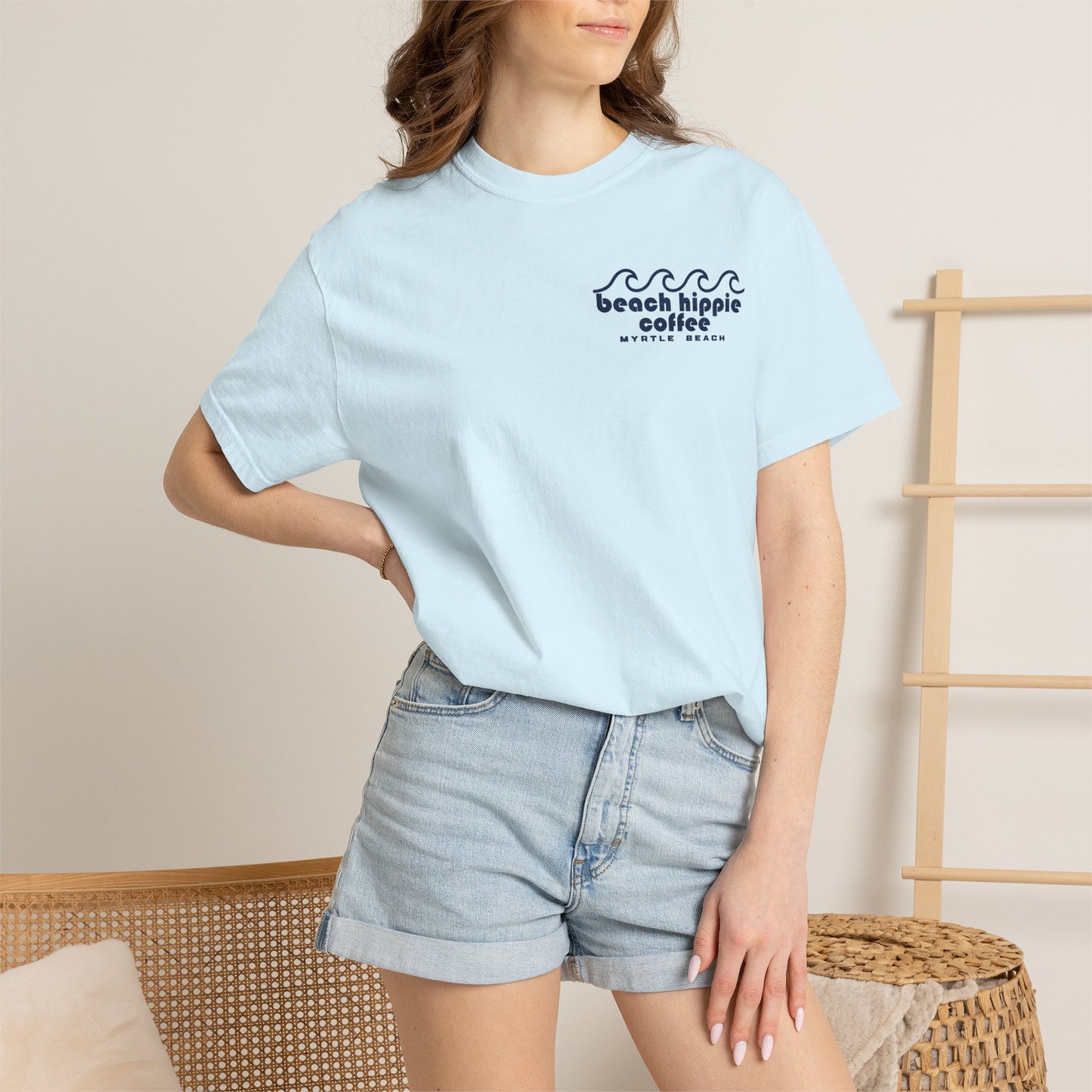 Beach Hippie Coffee T-Shirt — Myrtle Beach Retro Wave Tee