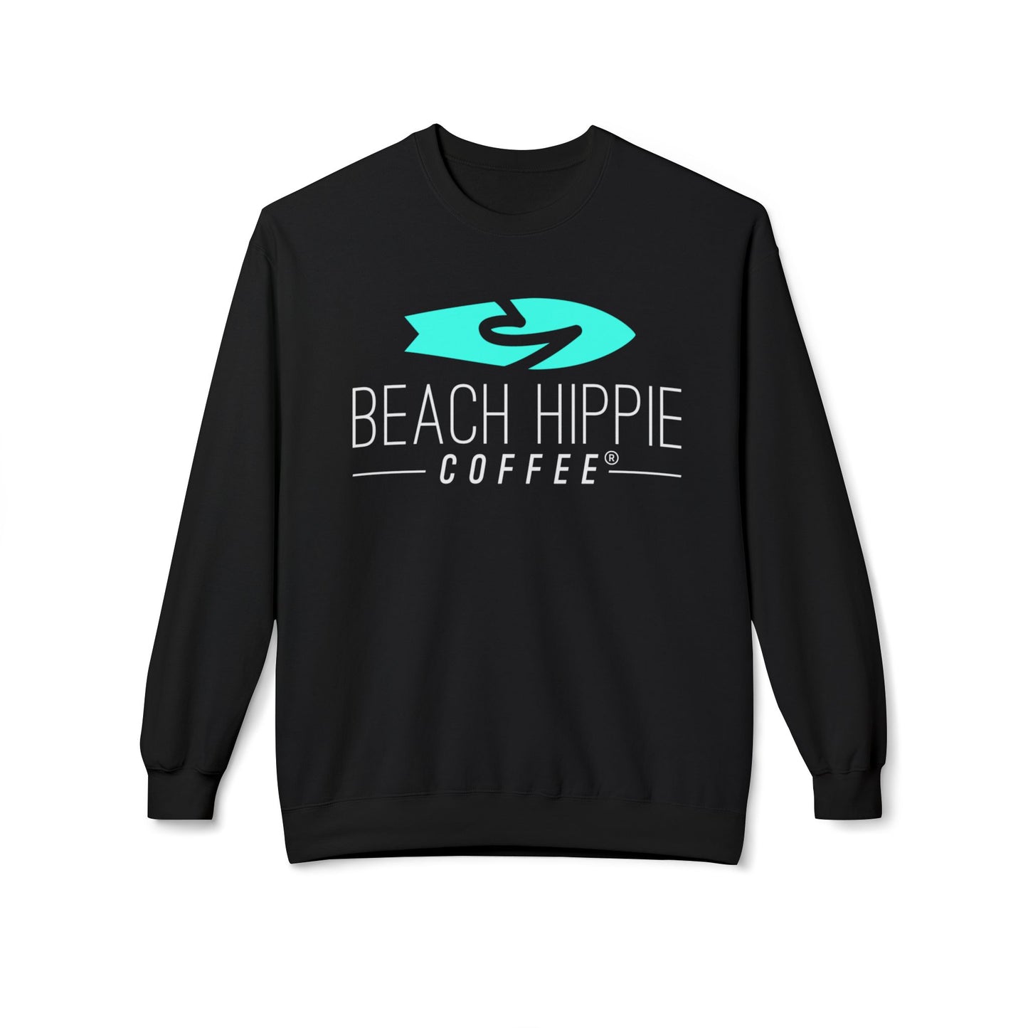 Beach Hippie Coffee Sweatshirt Front with Love Local Back