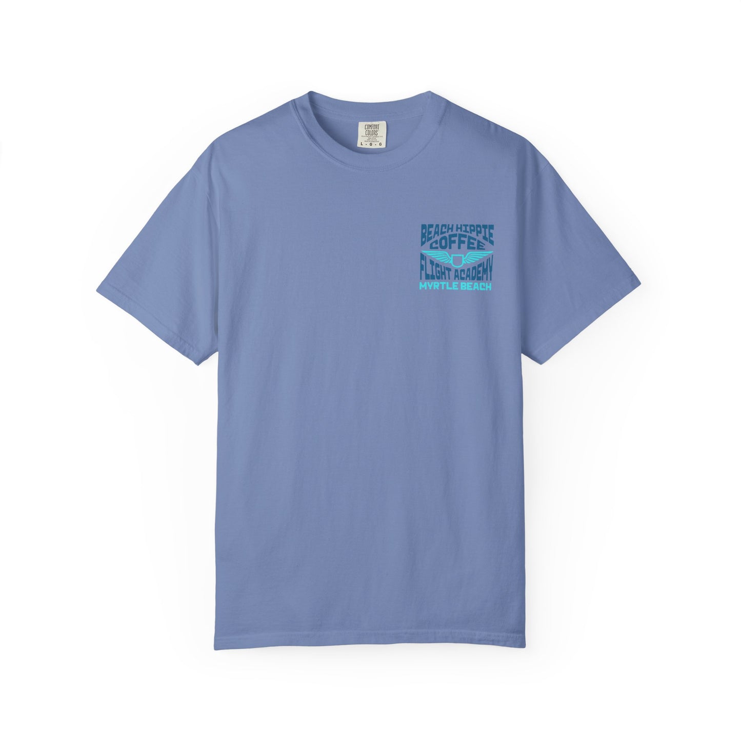 Beach Hippie Coffee Flight Academy T-shirt, Unisex Summer Tee, Cozy Casual Wear, Beach Vibes Shirt, Gift for Coffee Lovers, Vacation Apparel