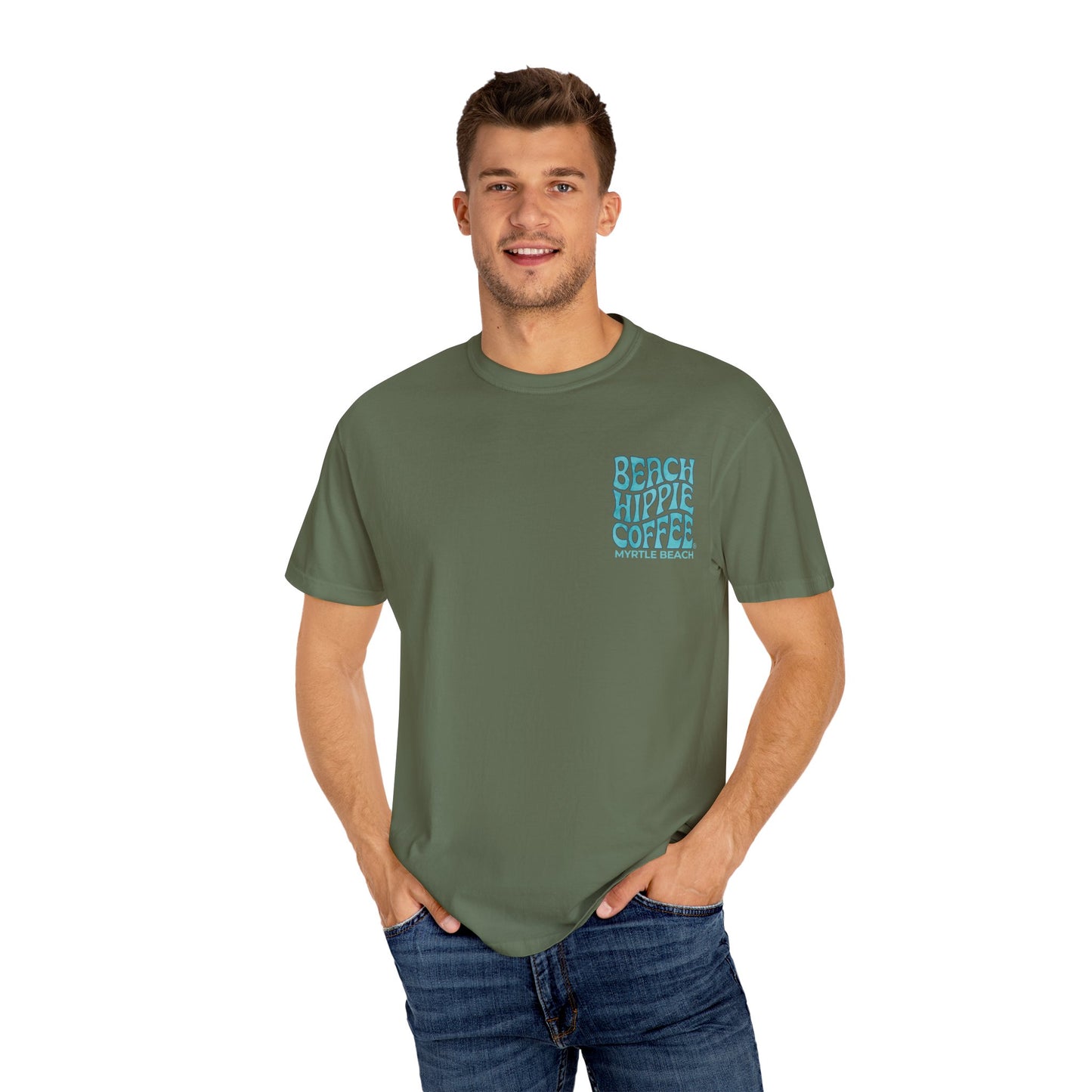 Beach Hippie Coffee Faith Can Move Mountains Tee