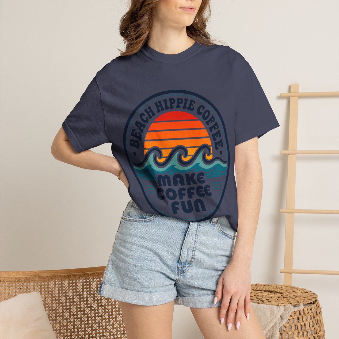 Coffee Club T-Shirt — "Make Coffee Fun" Retro Beach Surf Graphic