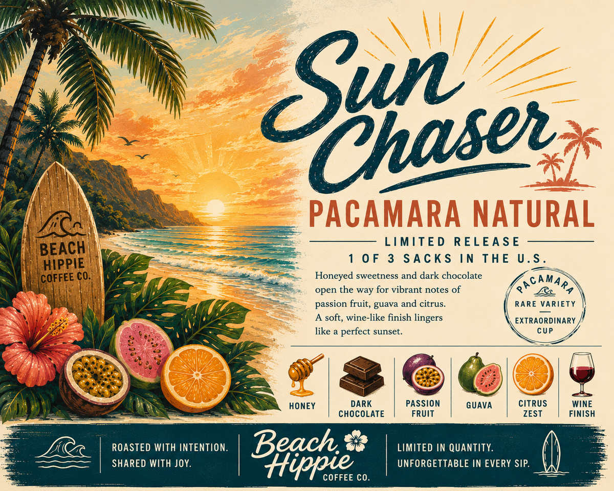 SUN CHASER: NEW SPECIAL RESERVE Pacamara Micro-Lot Colombia: $35 (8