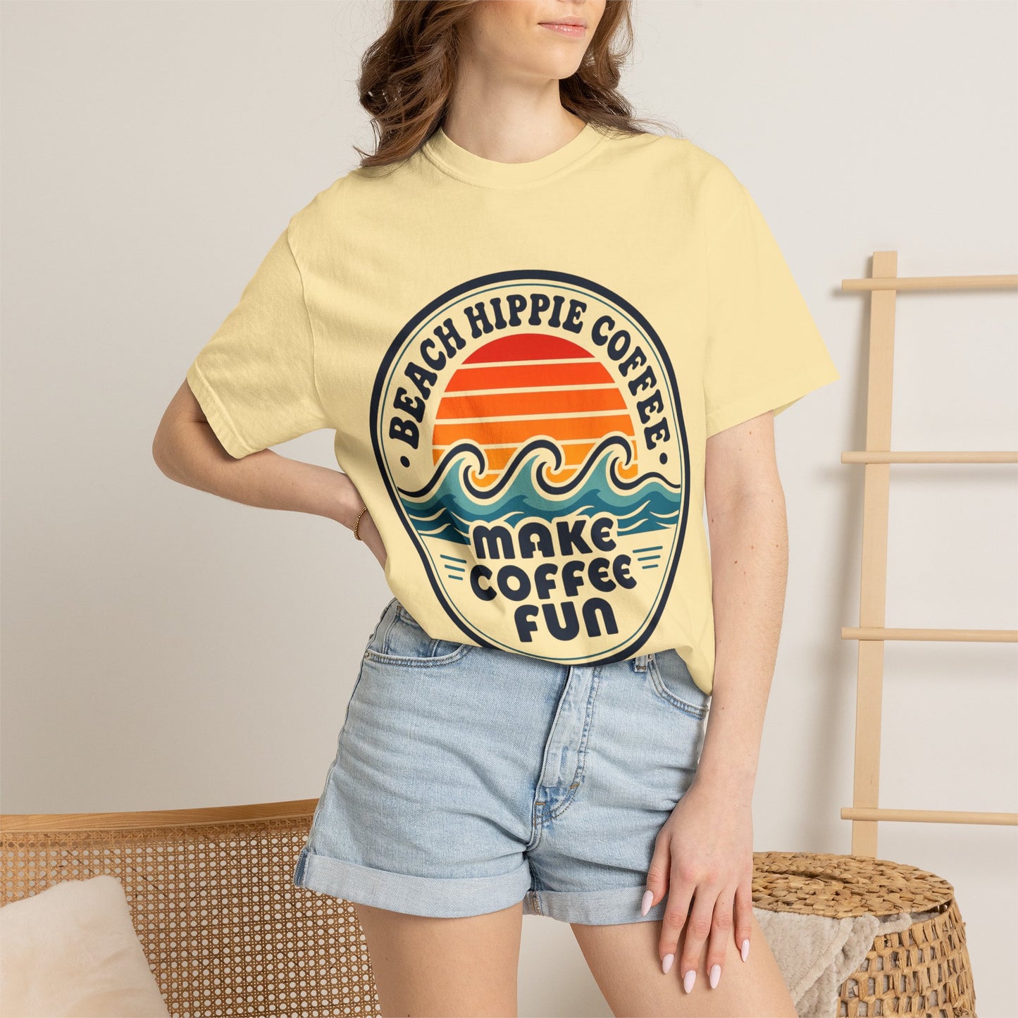 Coffee Club T-Shirt — "Make Coffee Fun" Retro Beach Surf Graphic