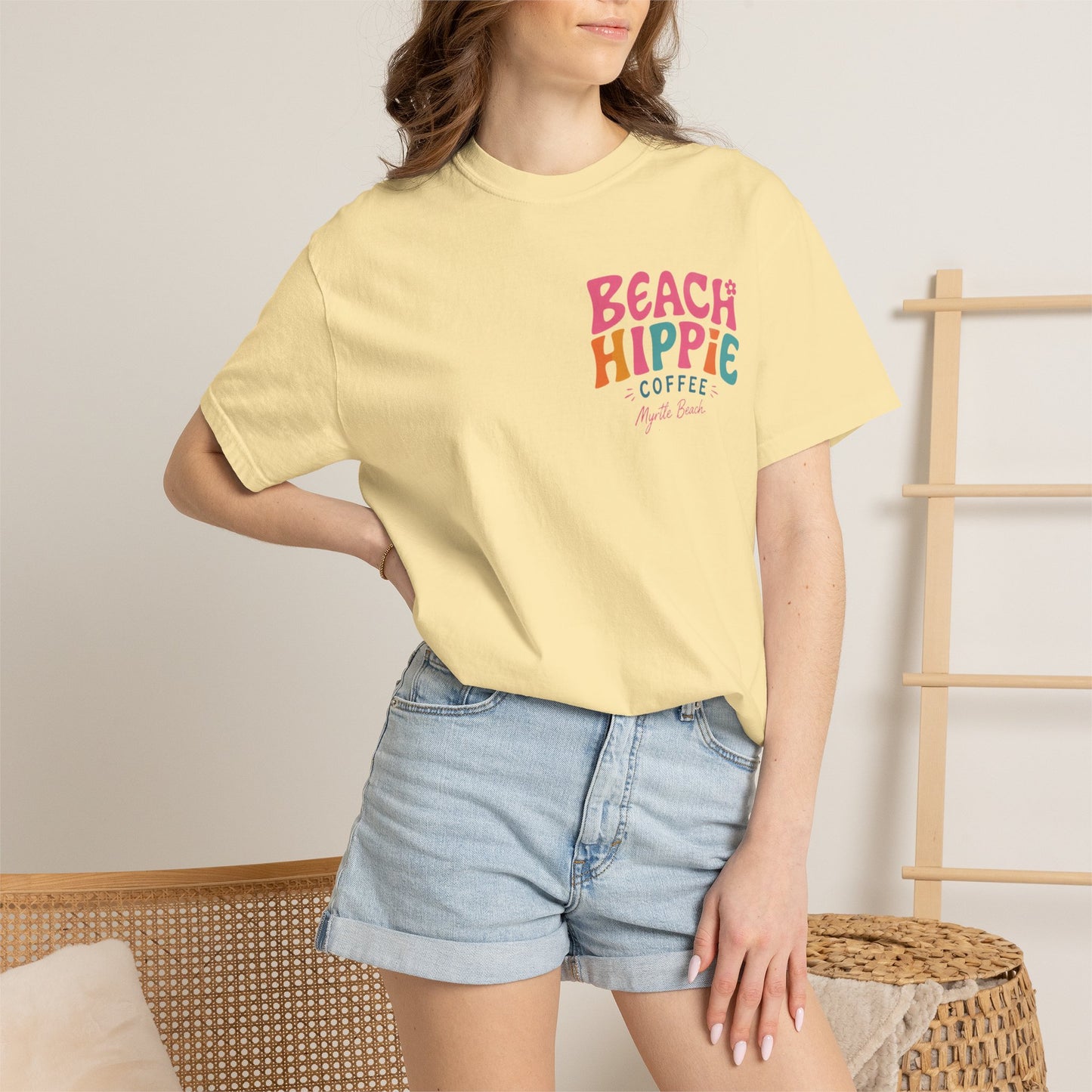 Beach Hippie T-Shirt — 'Beach Hippie Coffee' Vintage Surf Graphic Tee