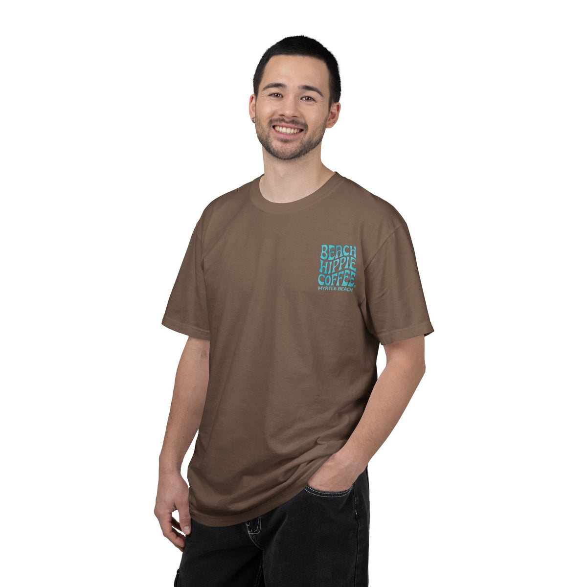 Cat Beach T-Shirt — "Life Is Greater With Unconditional Meow Love" Graphic Tee