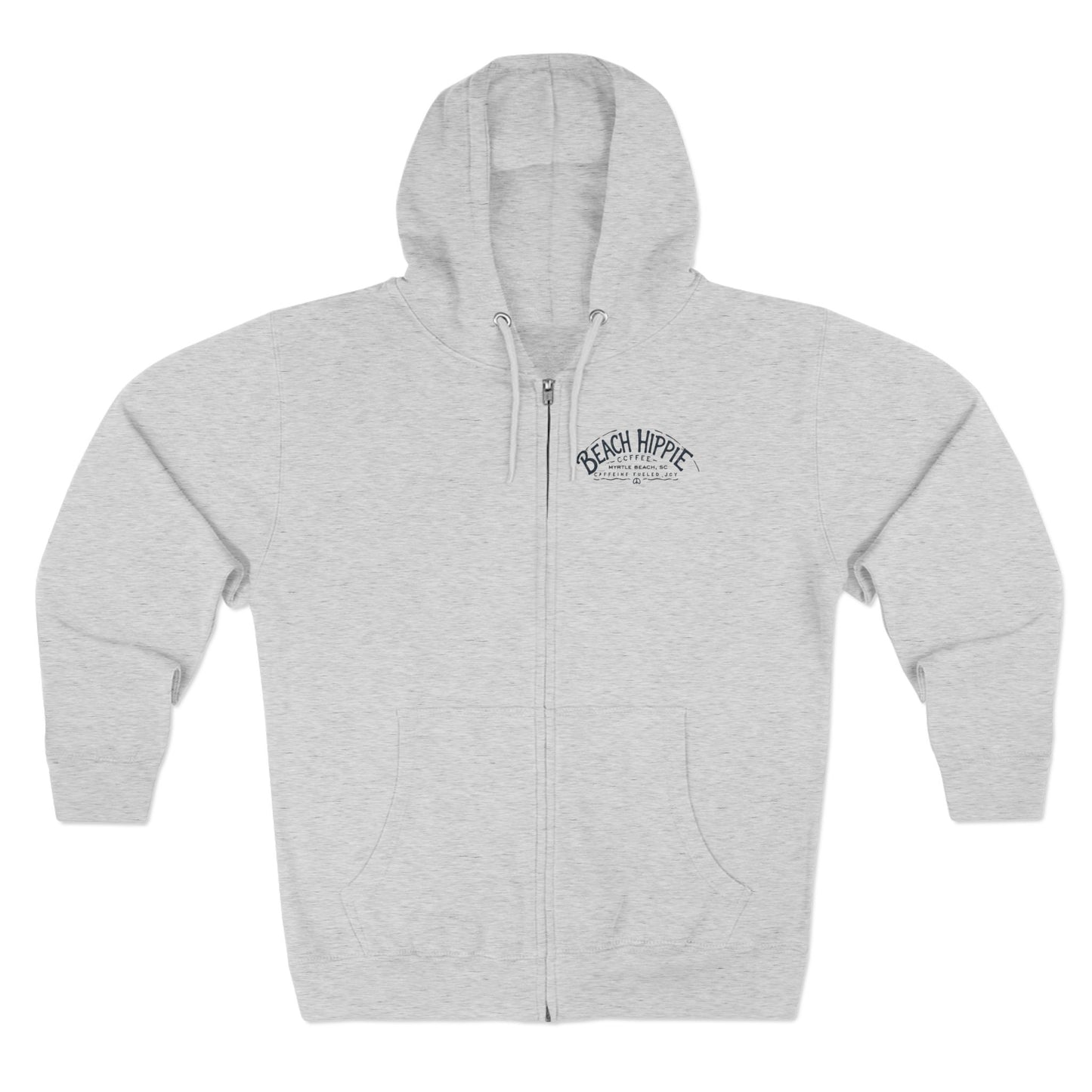 Beach Hippie Zip Hoodie — Vintage Surf Van Sunset Graphic