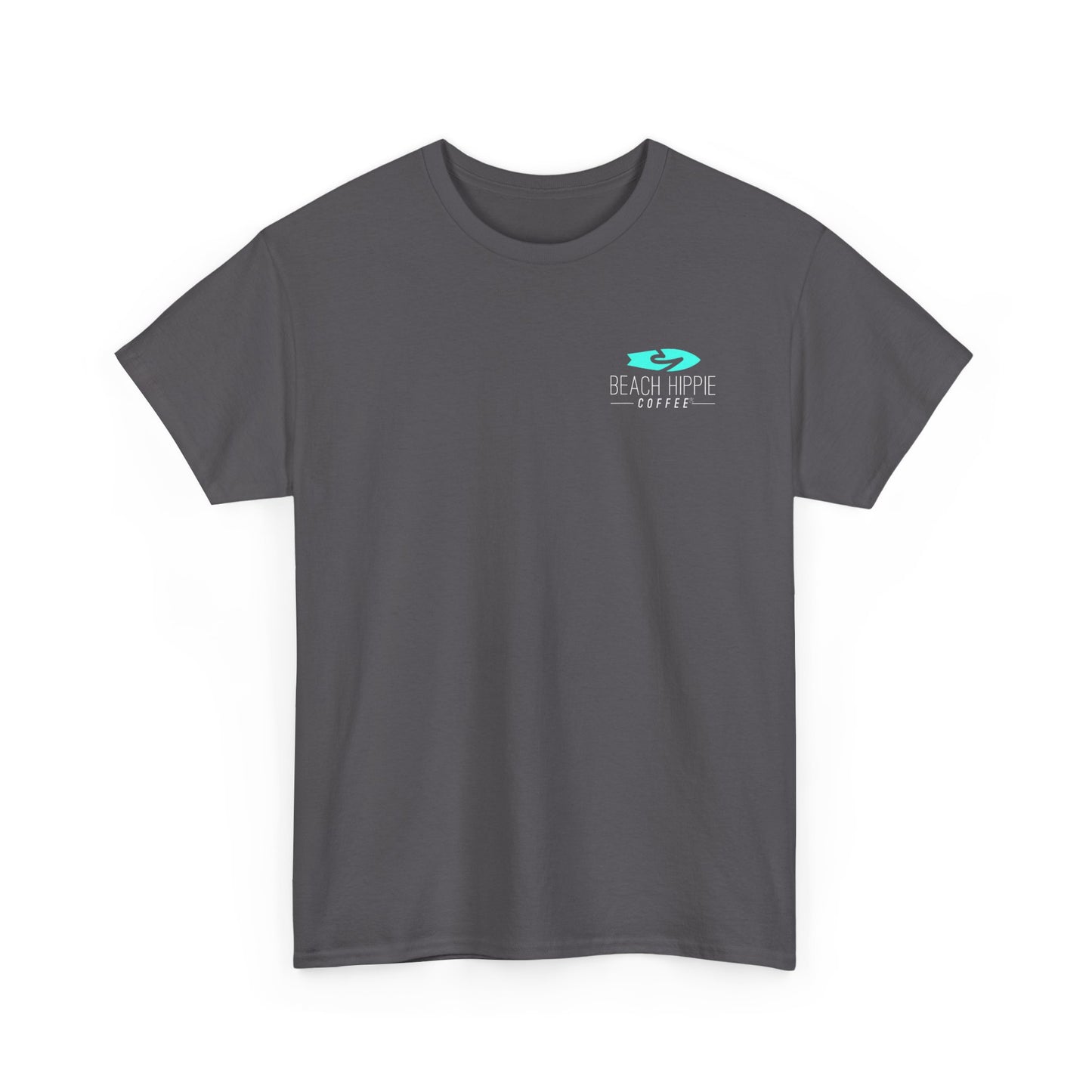 Minimal Aqua Wave Logo Tee — Casual Surf-Inspired Cotton T-Shirt