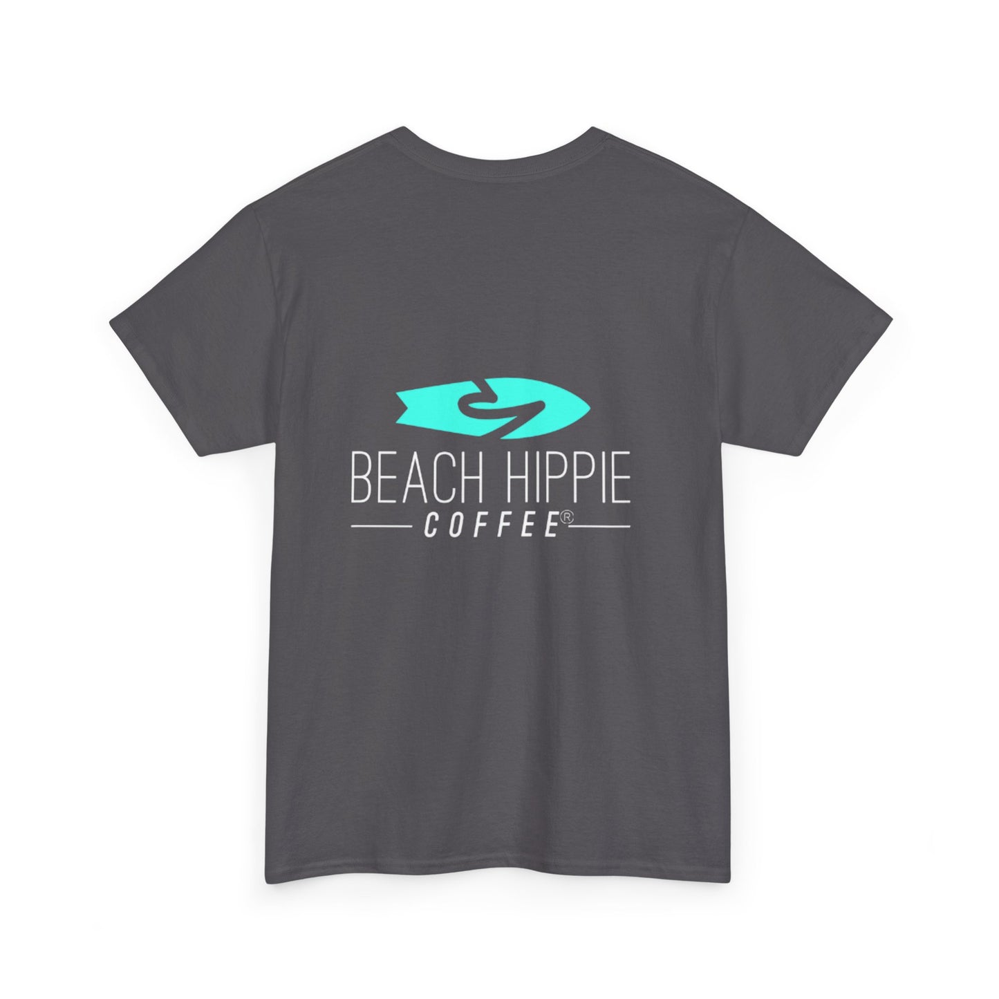 Minimal Aqua Wave Logo Tee — Casual Surf-Inspired Cotton T-Shirt