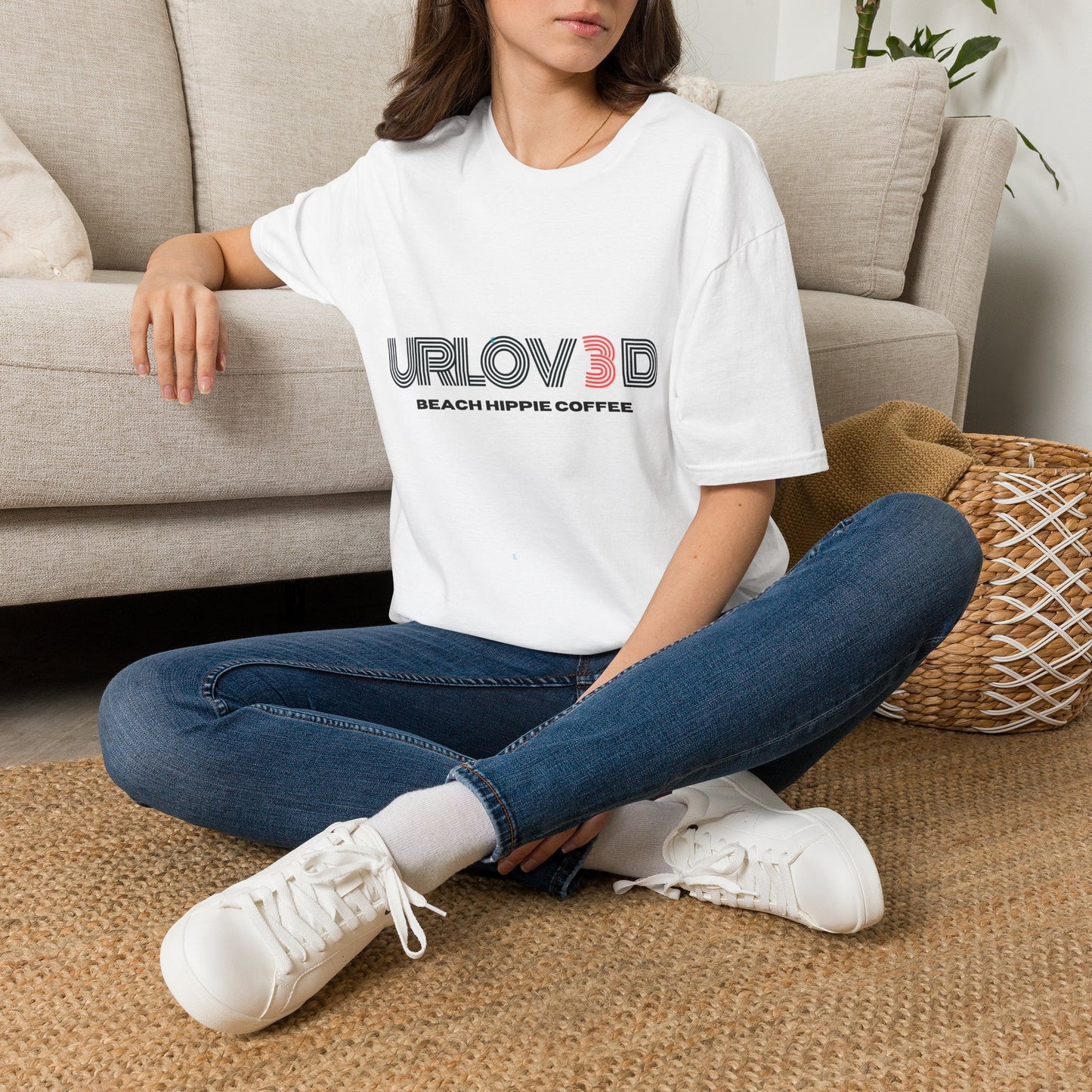 URLOV3D Beach Hippie Coffee T-Shirt