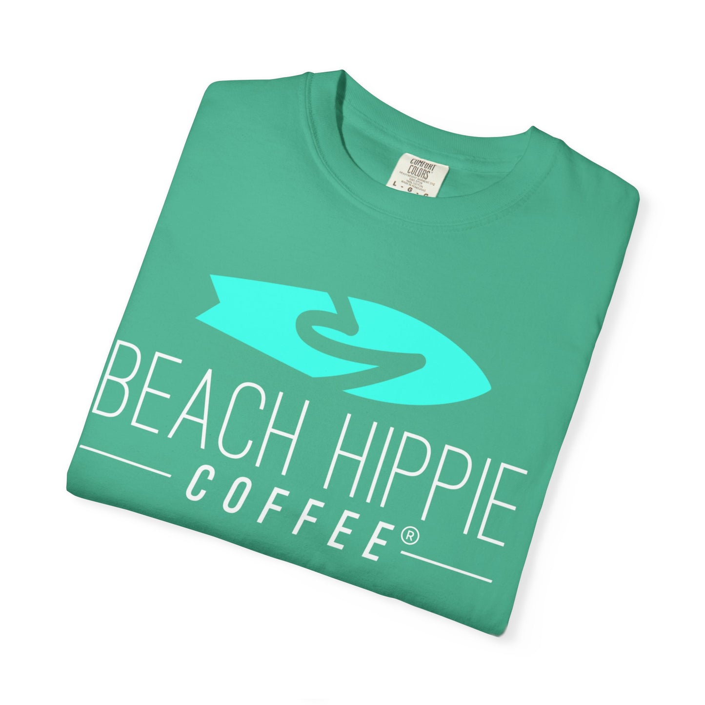 Beach Hippie Coffee T-Shirt — 'Beach Hippie' VW Bus & Manifesto