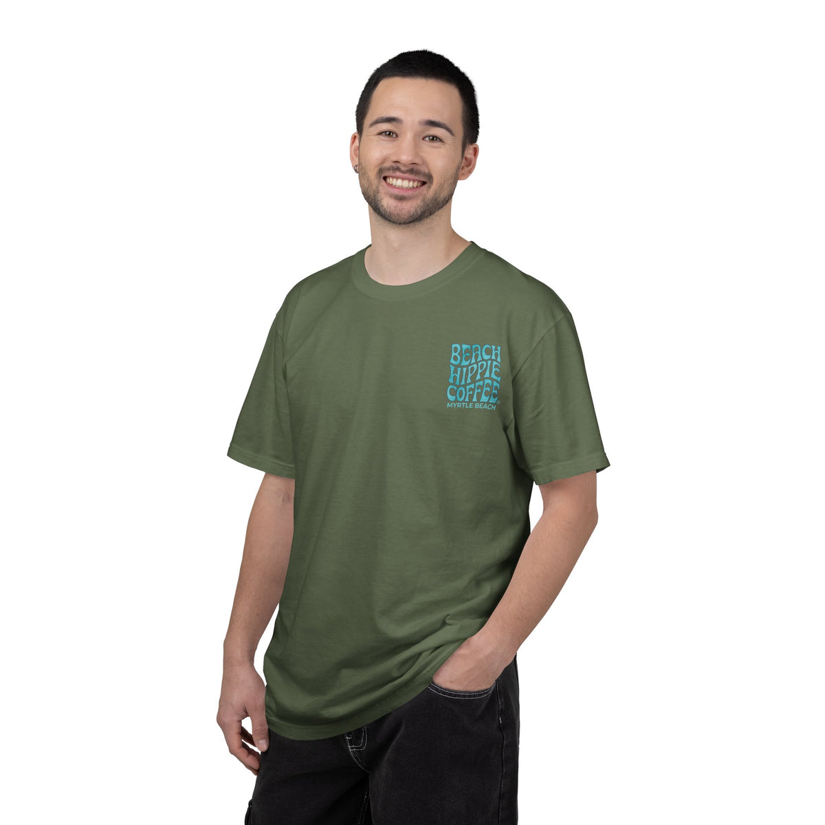 Cat Beach T-Shirt — "Life Is Greater With Unconditional Meow Love" Graphic Tee