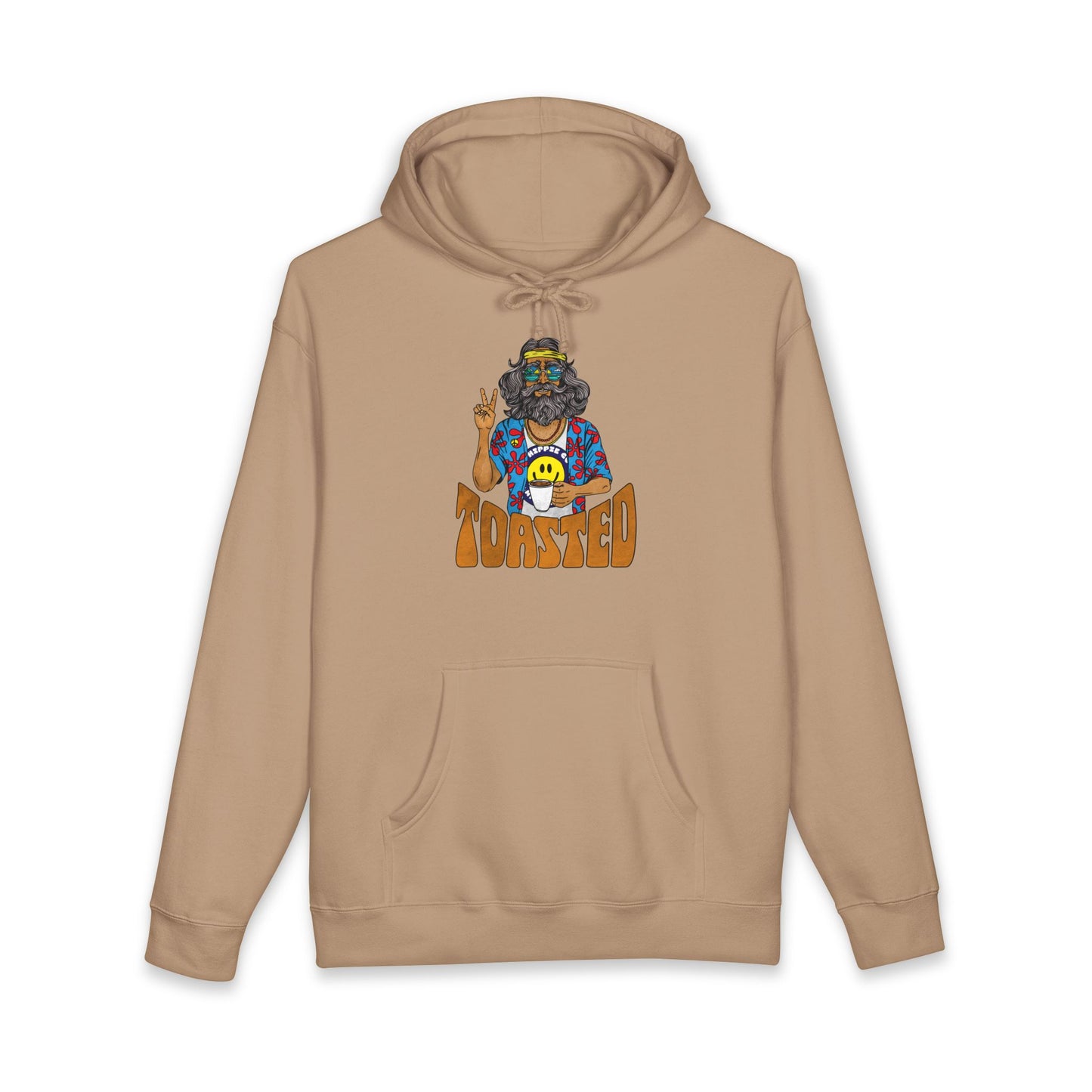 Hoodie — 'Toasted' Hippie Coffee Graphic Pullover Beach Hippie Coffe
