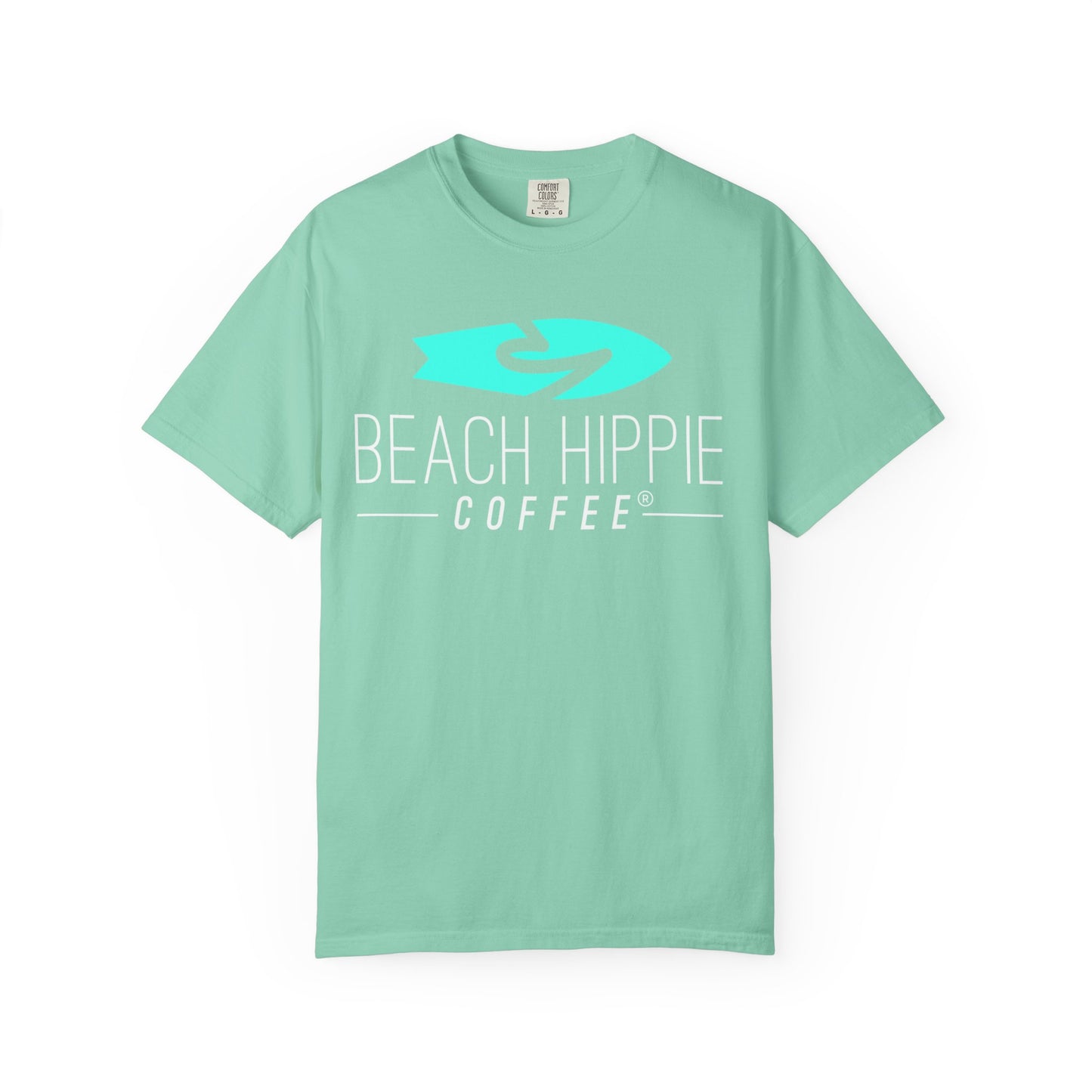 Beach Hippie Coffee T-Shirt — 'Beach Hippie' VW Bus & Manifesto