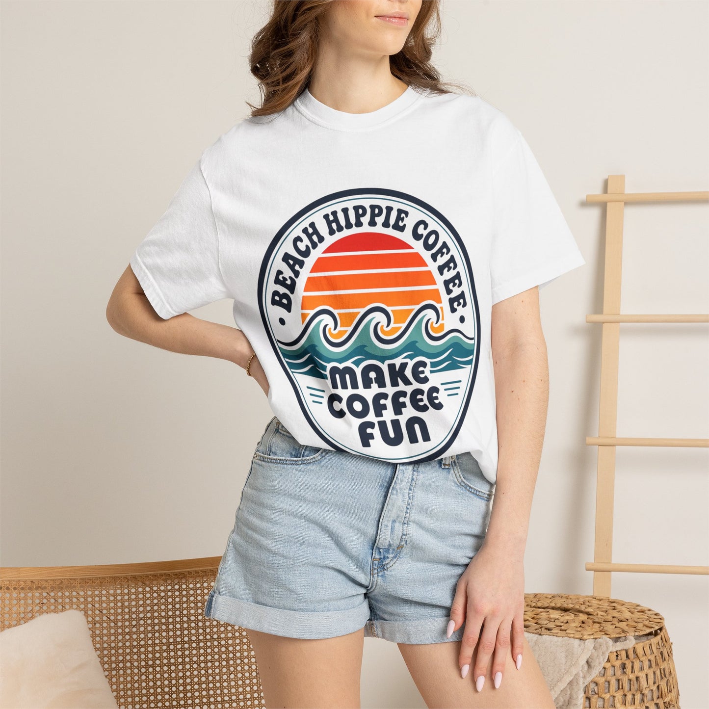 Coffee Club T-Shirt — "Make Coffee Fun" Retro Beach Surf Graphic