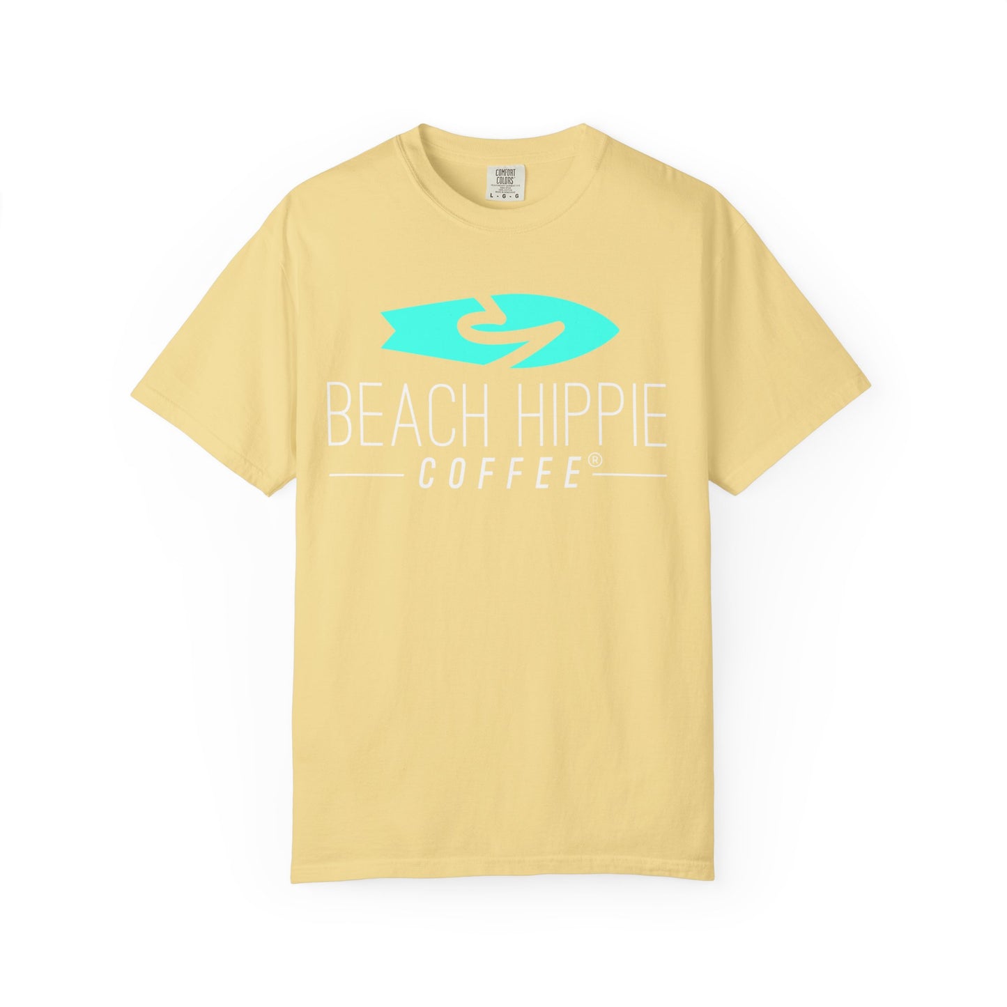 Beach Hippie Coffee T-Shirt — 'Beach Hippie' VW Bus & Manifesto