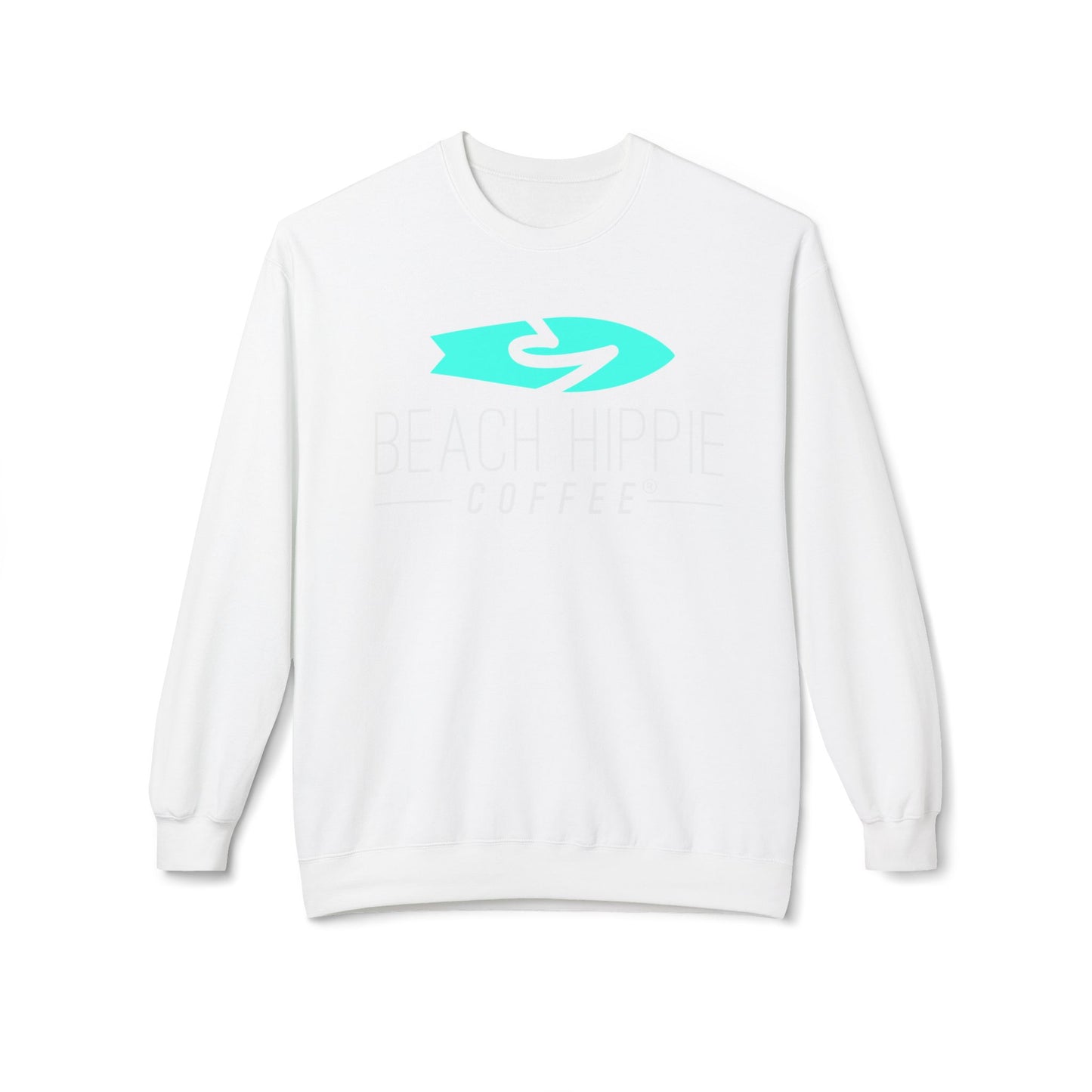 Beach Hippie Coffee Sweatshirt Front with Love Local Back