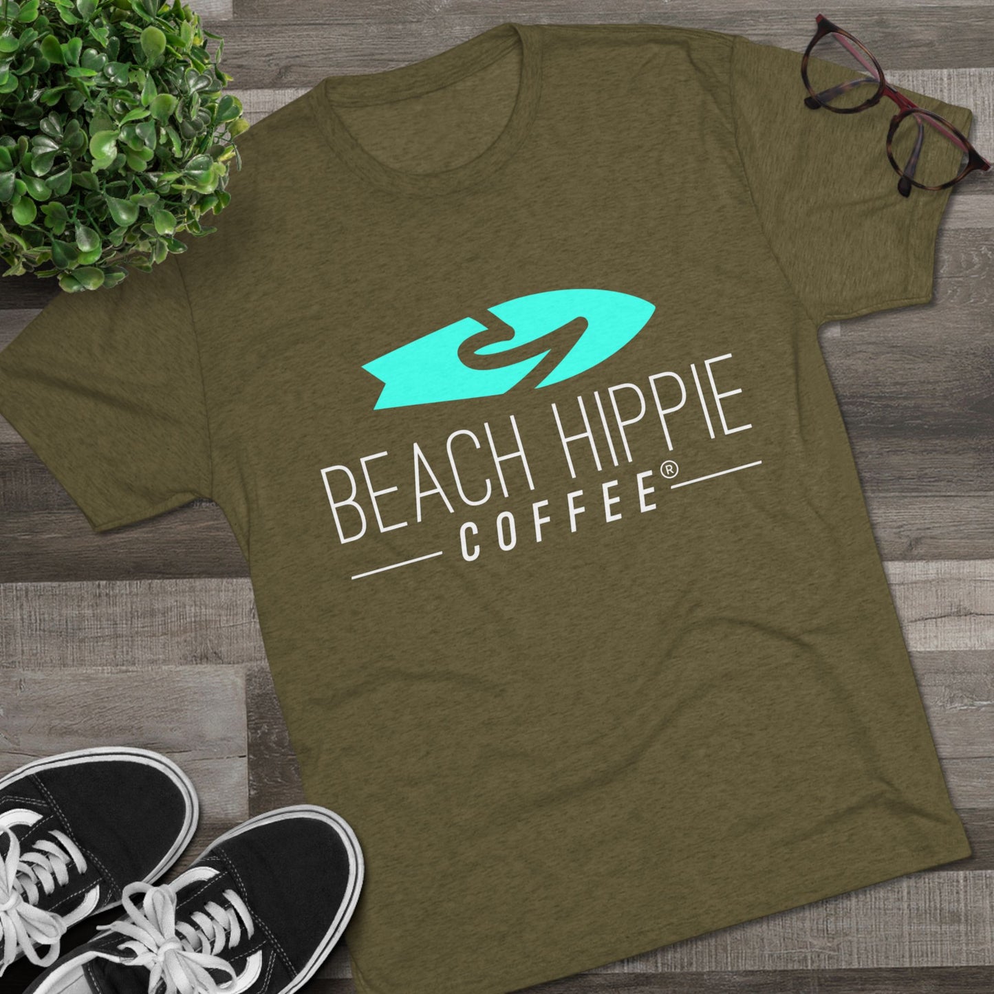Beach Hippie Coffee Unisex Crew Tee - VW T-Shirt for Beach Lovers