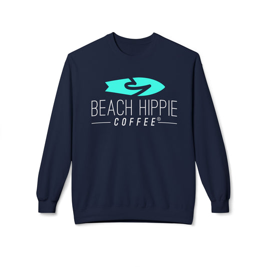 Beach Hippie Coffee Sweatshirt Front with Love Local Back