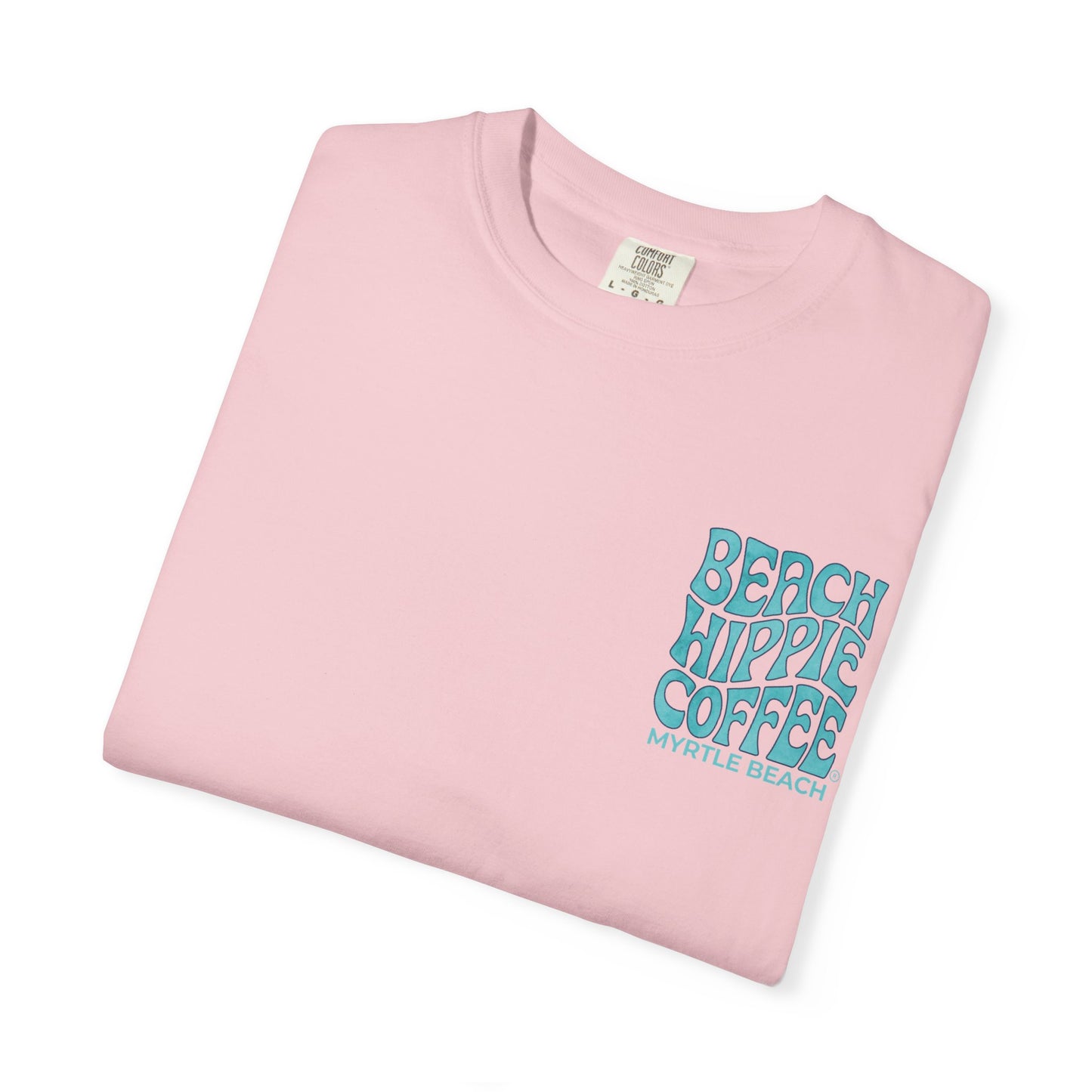 Beach Hippe Coffee T-Shirt — Retro Surf Vibes Pocket Tee