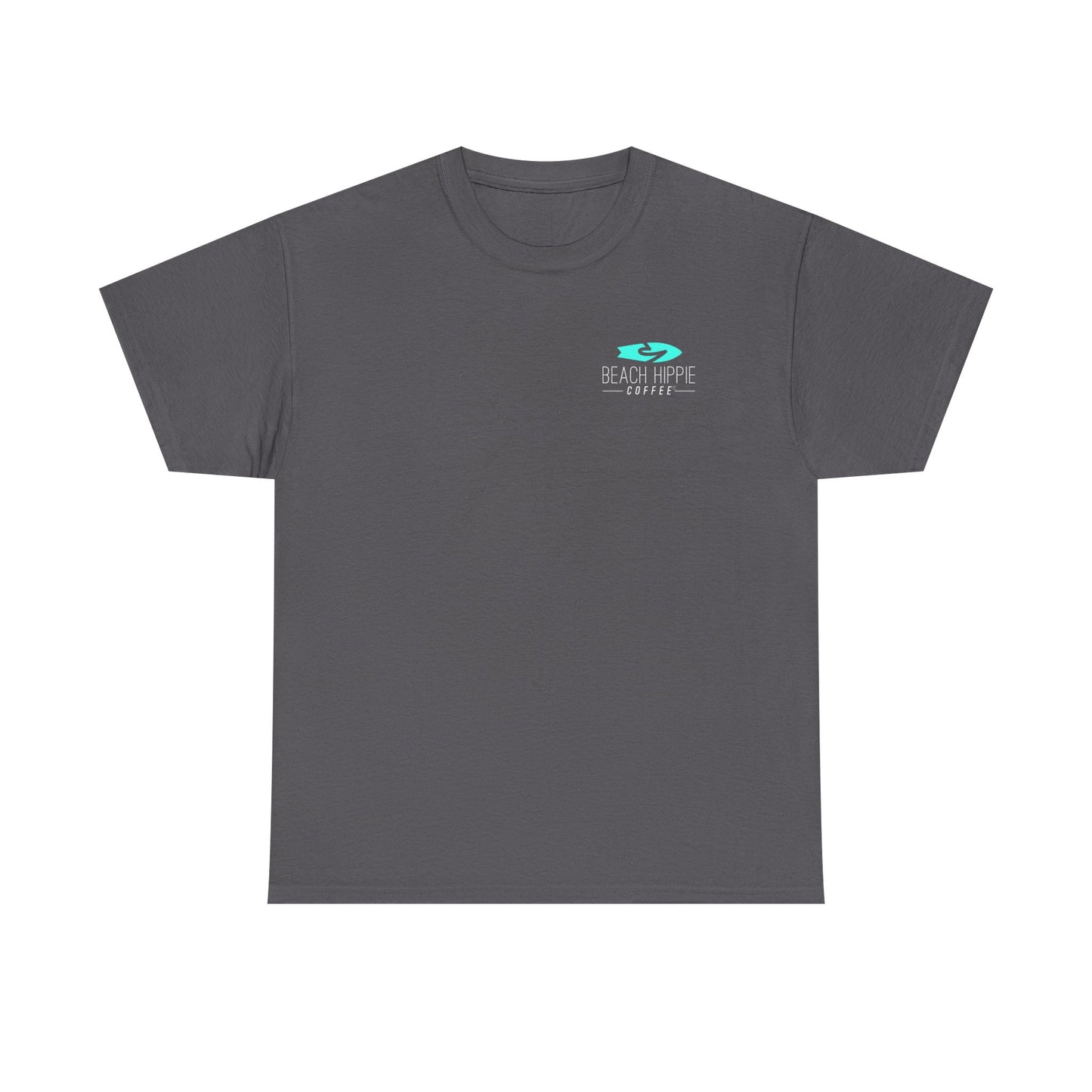 Minimal Aqua Wave Logo Tee — Casual Surf-Inspired Cotton T-Shirt