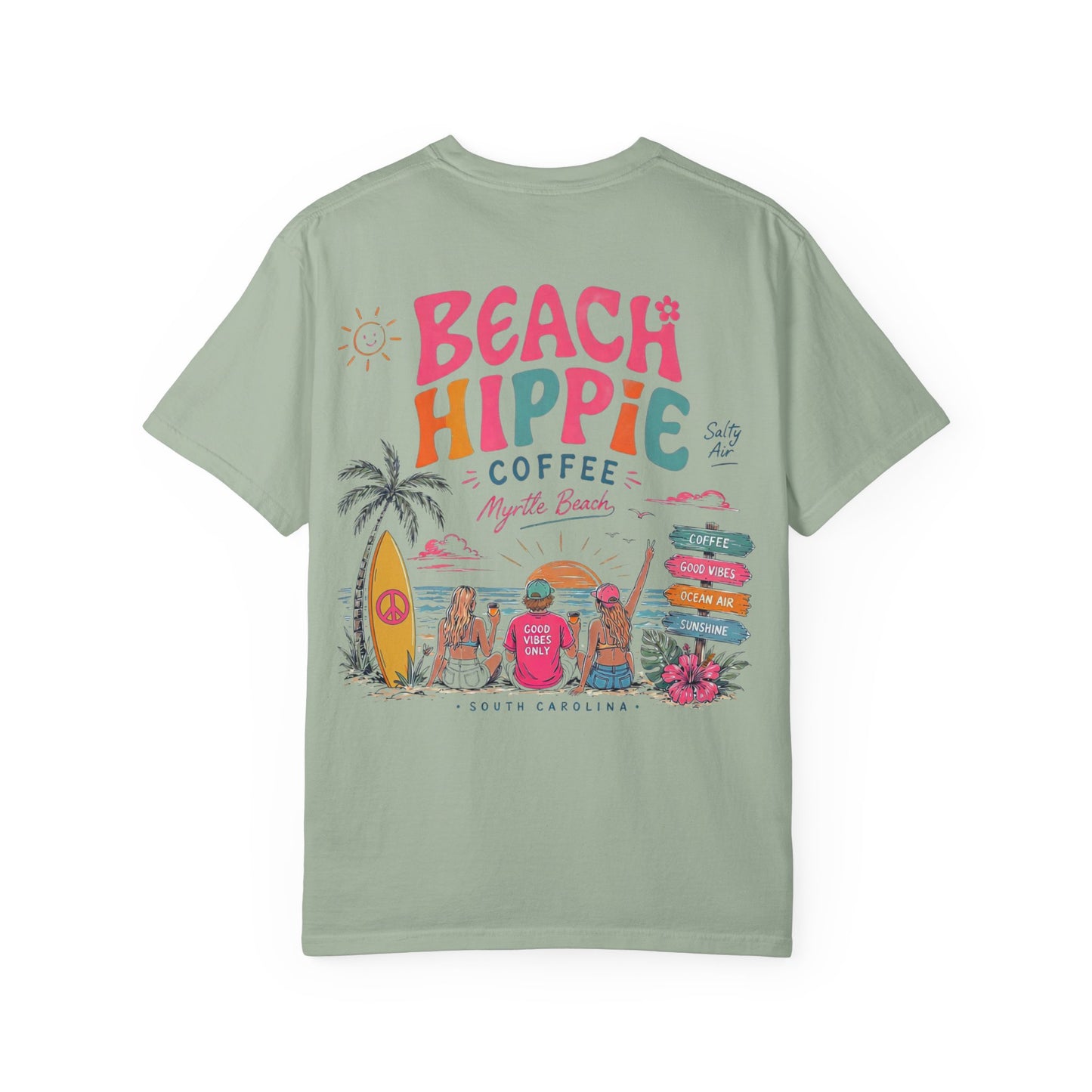 Beach Hippie T-Shirt — 'Beach Hippie Coffee' Vintage Surf Graphic Tee