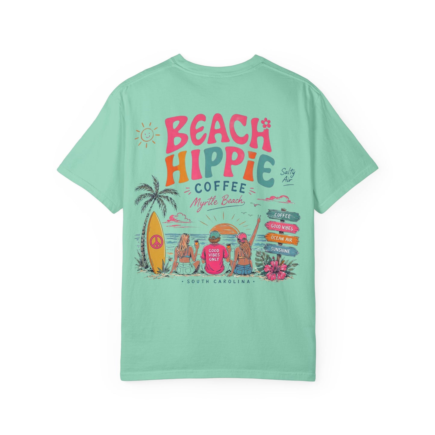 Beach Hippie T-Shirt — 'Beach Hippie Coffee' Vintage Surf Graphic Tee
