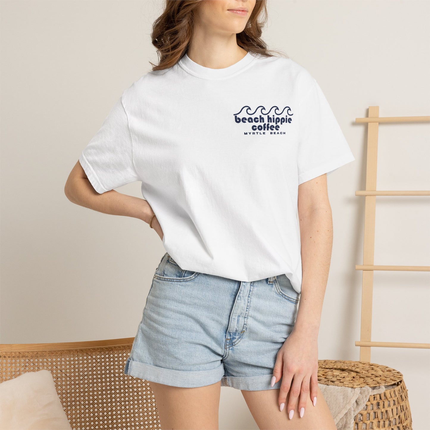 Beach Hippie Coffee T-Shirt — Myrtle Beach Retro Wave Tee