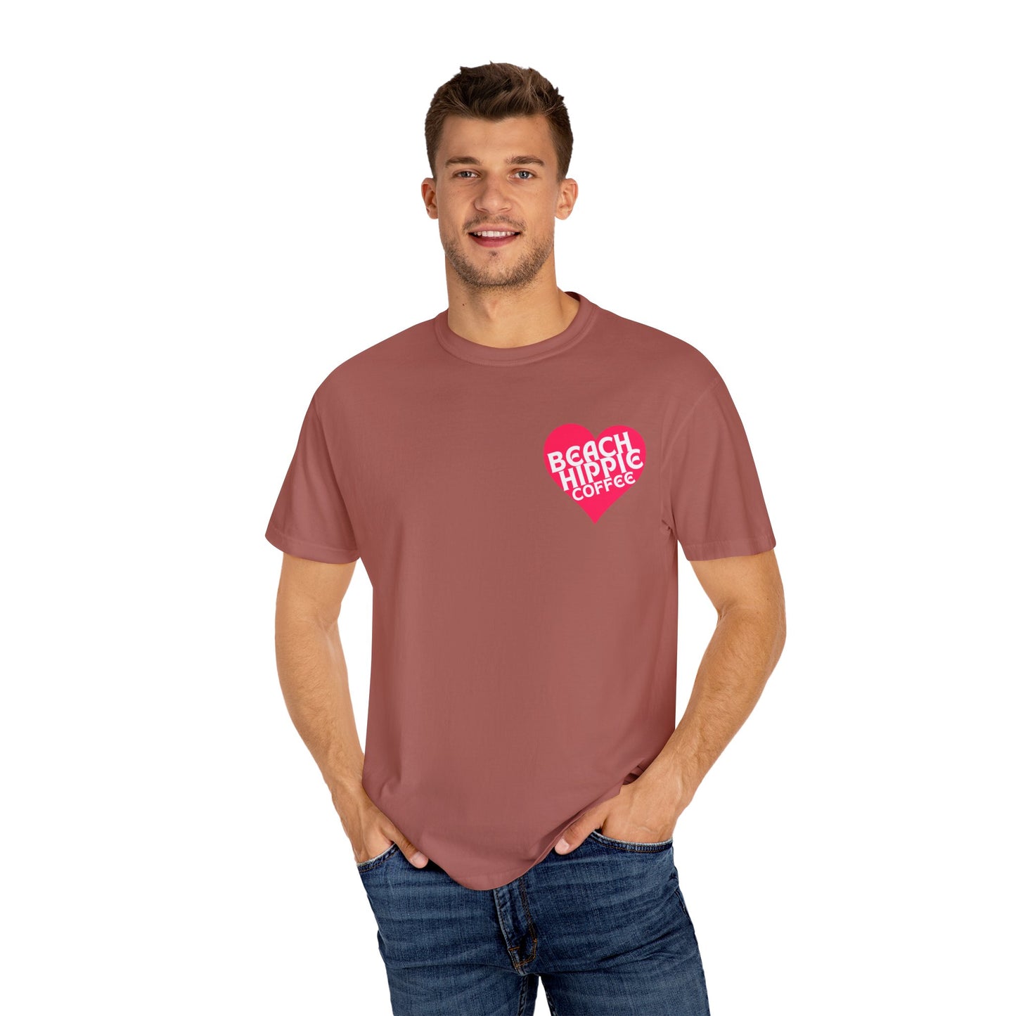 Beach Hippie Coffee T-Shirt - I Am Enough Graphic Tee