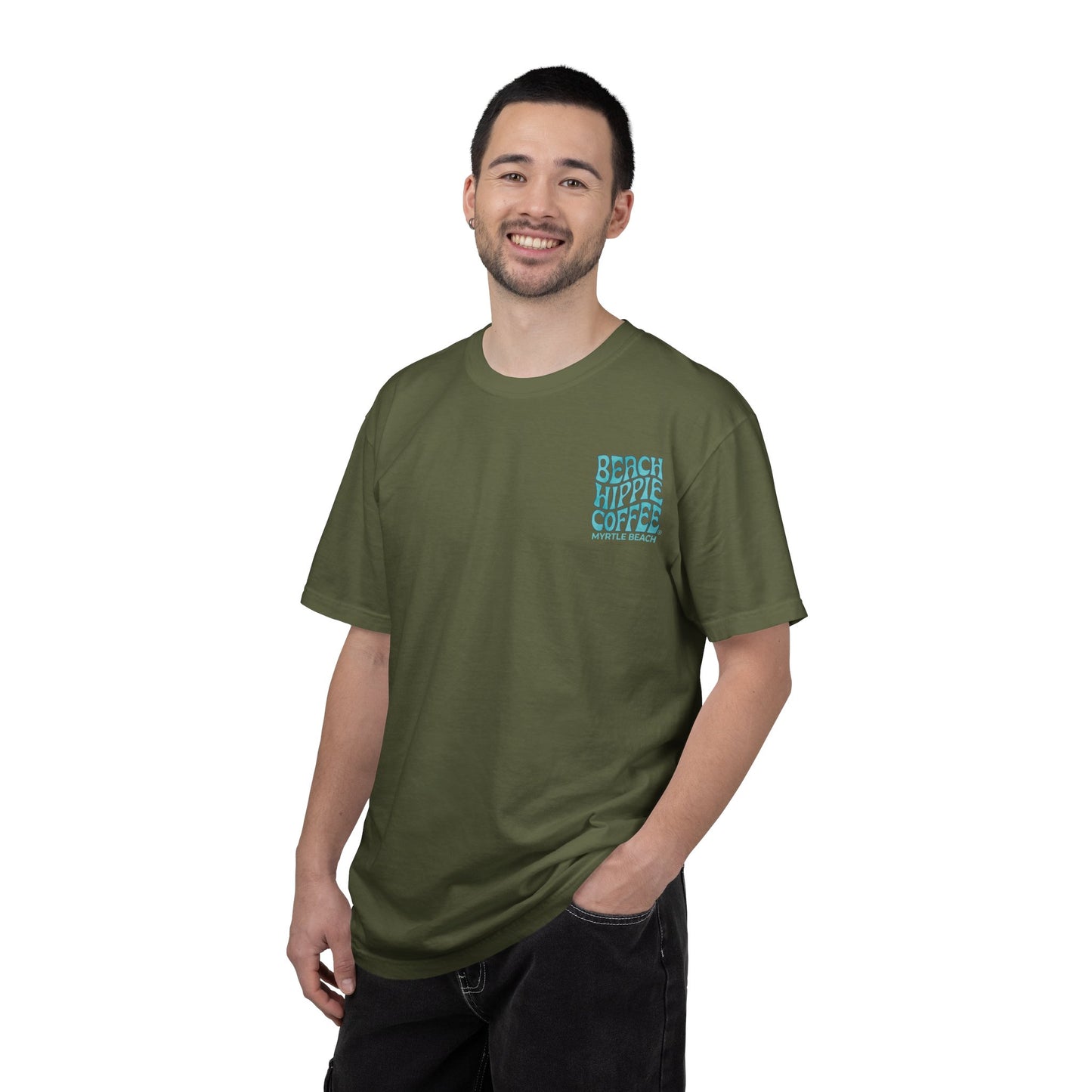 Cat Beach T-Shirt — "Life Is Greater With Unconditional Meow Love" Graphic Tee
