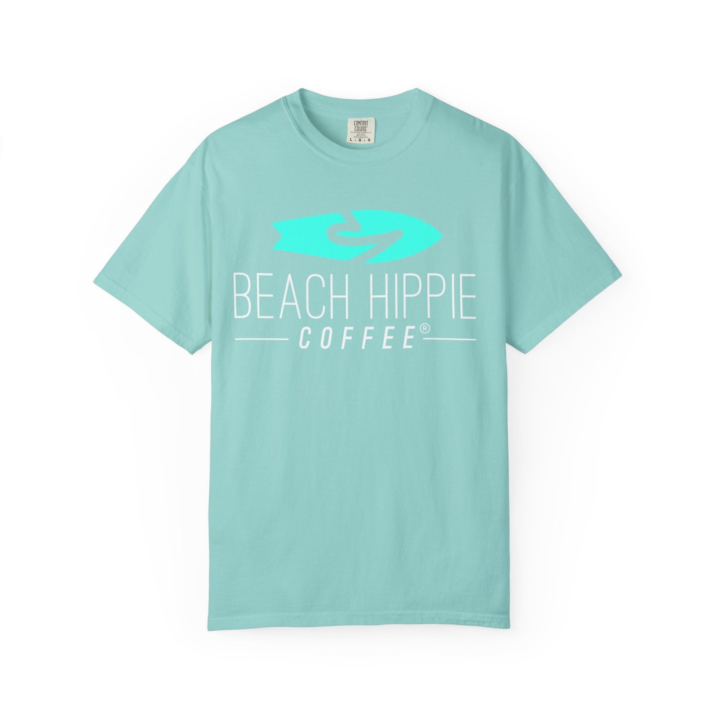 Beach Hippie Coffee T-Shirt — 'Beach Hippie' VW Bus & Manifesto