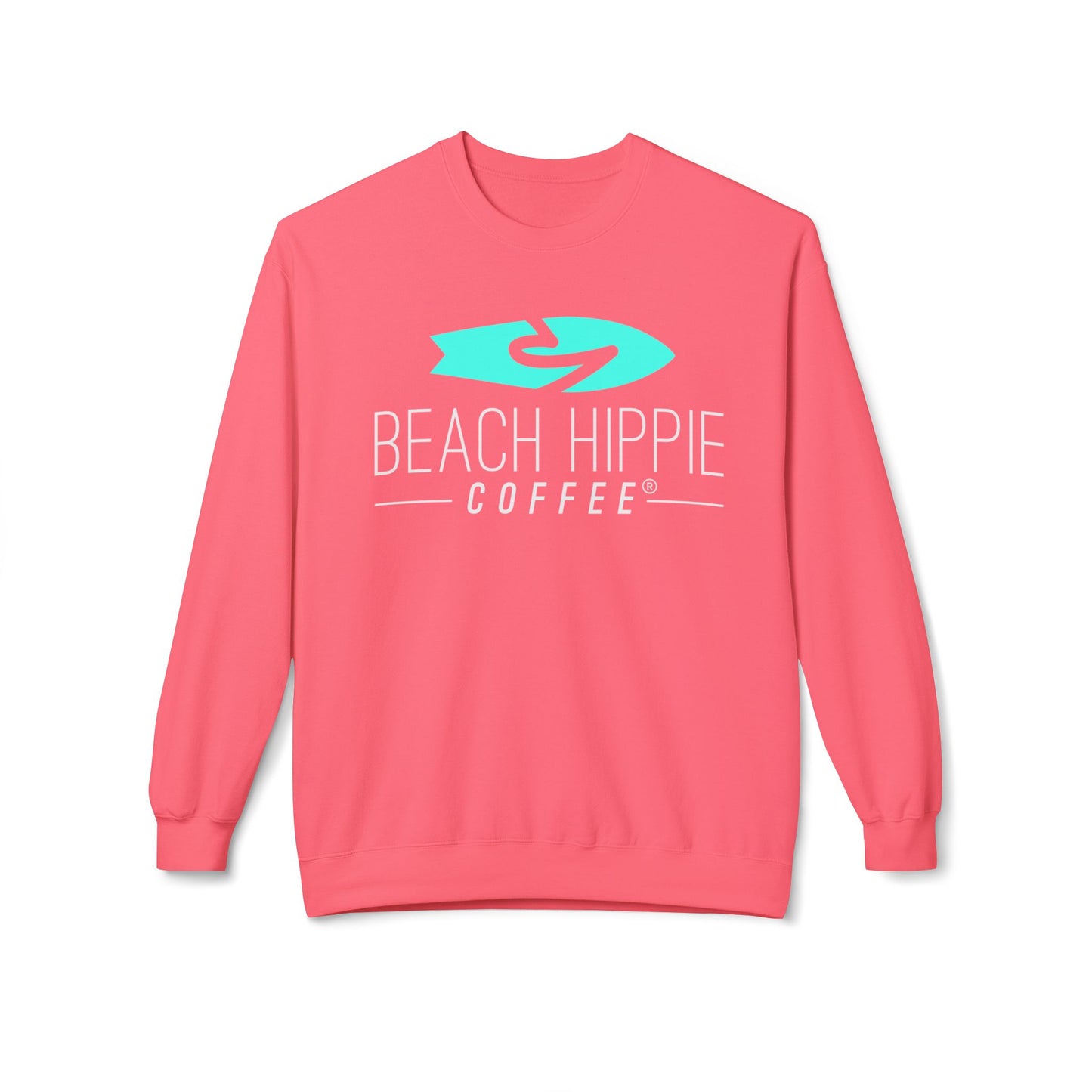 Beach Hippie Coffee Sweatshirt Front with Love Local Back