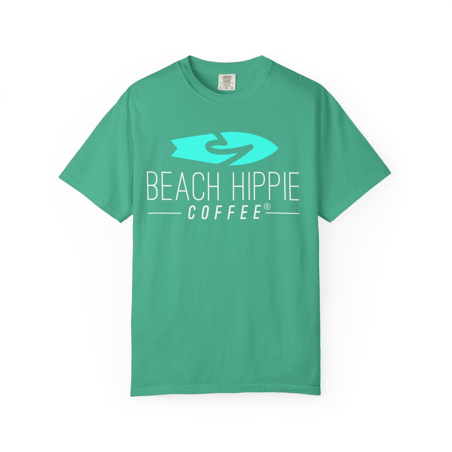 Beach Hippie Coffee T-Shirt — 'Beach Hippie' VW Bus & Manifesto