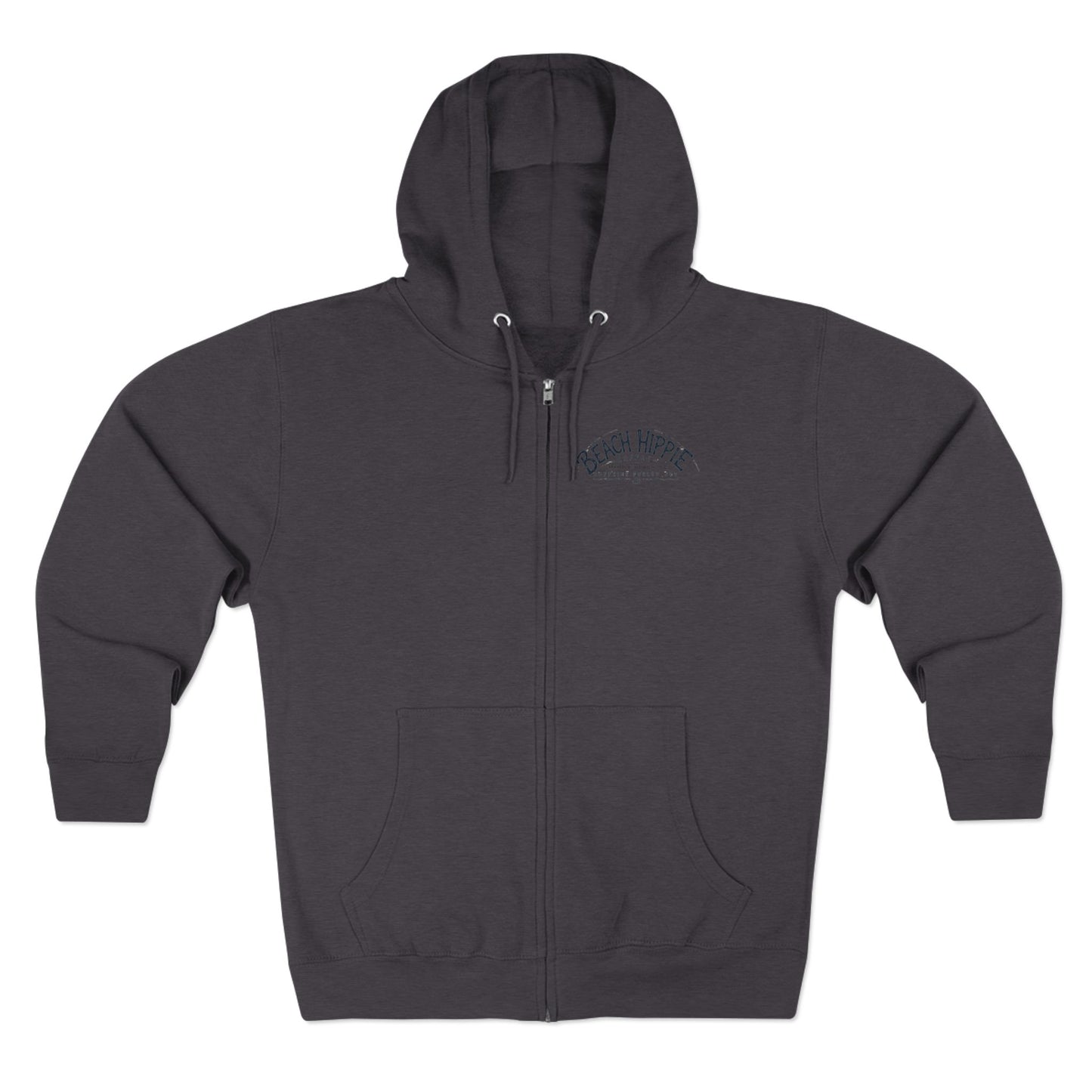 Beach Hippie Zip Hoodie — Vintage Surf Van Sunset Graphic