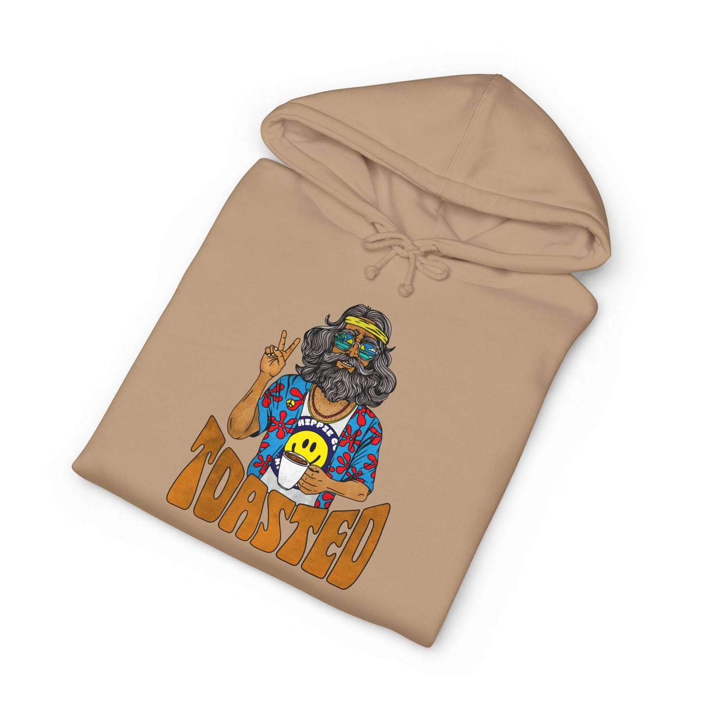 Hoodie — 'Toasted' Hippie Coffee Graphic Pullover Beach Hippie Coffe