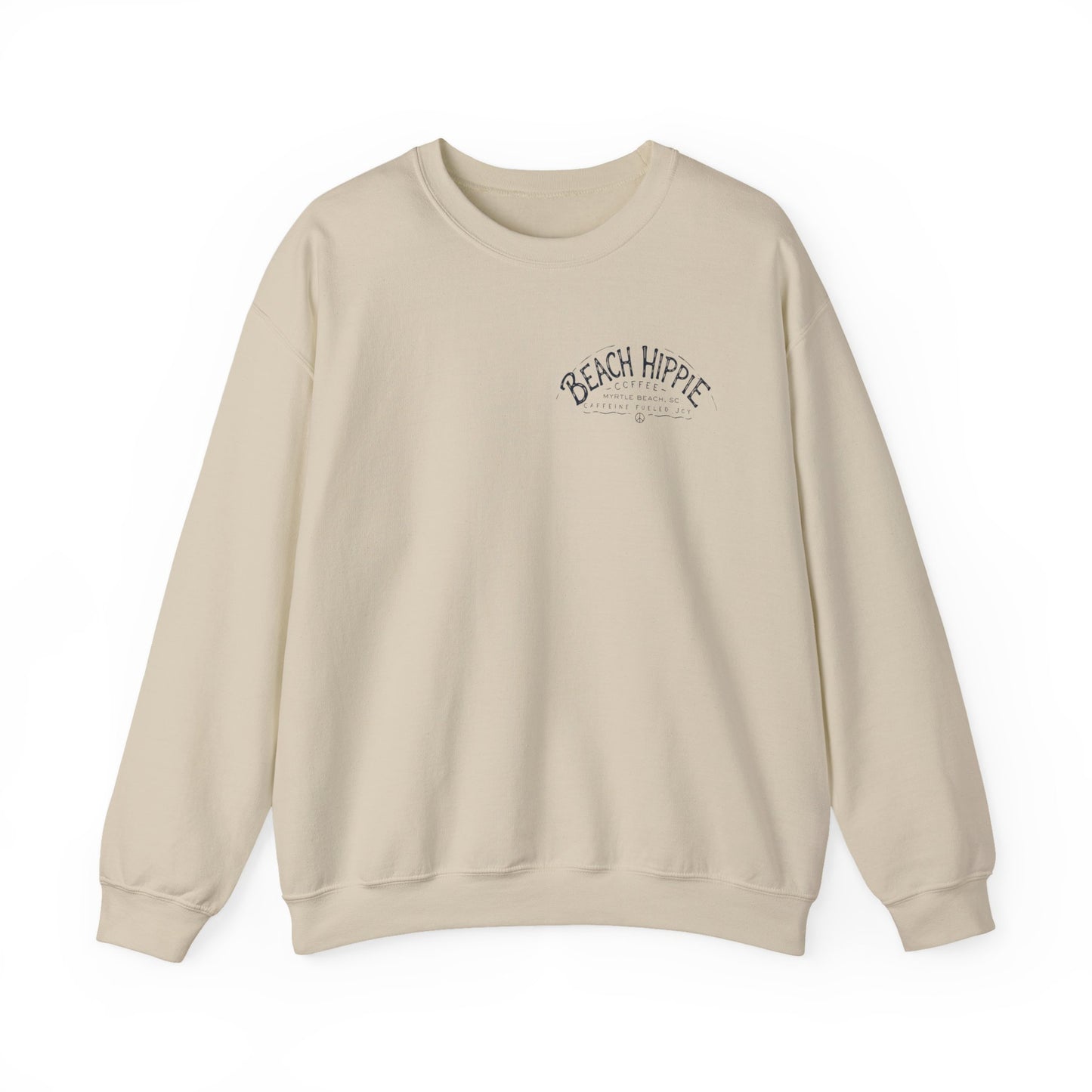 Beach Hippie Crewneck Sweatshirt — Casual Coastal Pullover