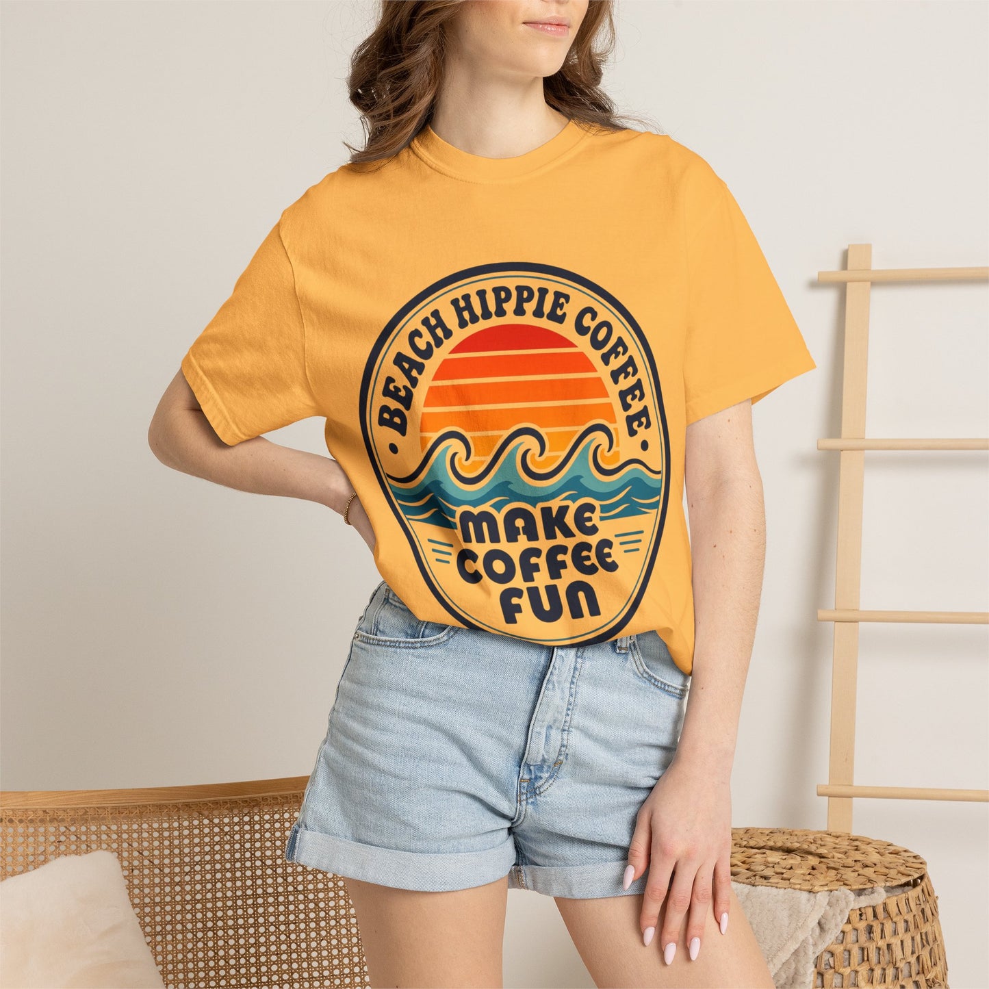 Coffee Club T-Shirt — "Make Coffee Fun" Retro Beach Surf Graphic