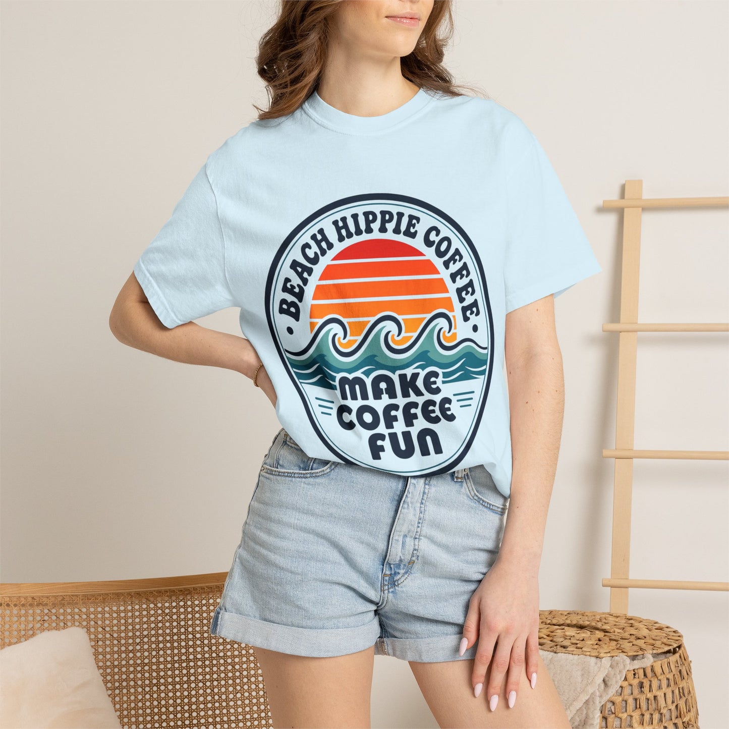 Coffee Club T-Shirt — "Make Coffee Fun" Retro Beach Surf Graphic