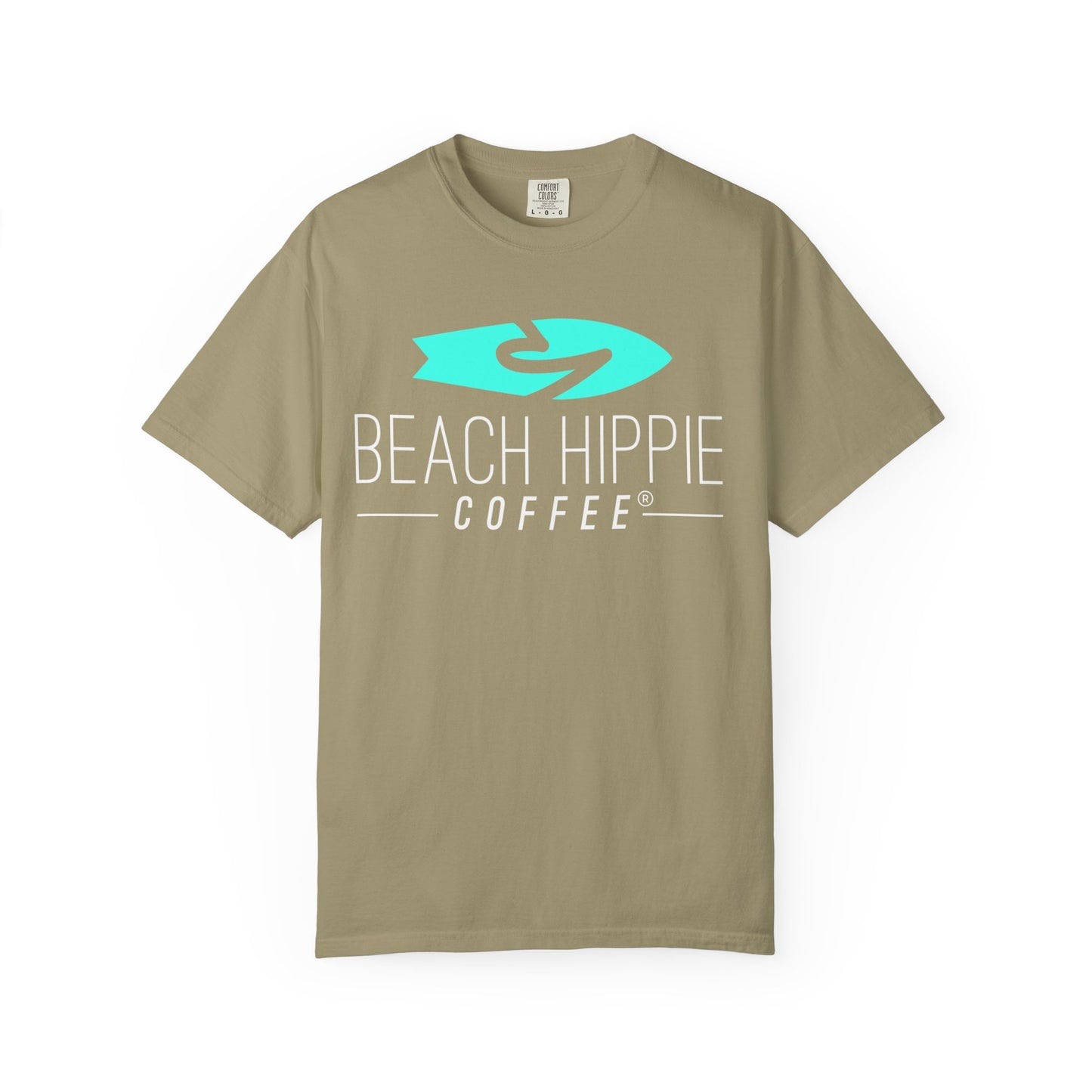 Beach Hippie Coffee T-Shirt — 'Beach Hippie' VW Bus & Manifesto