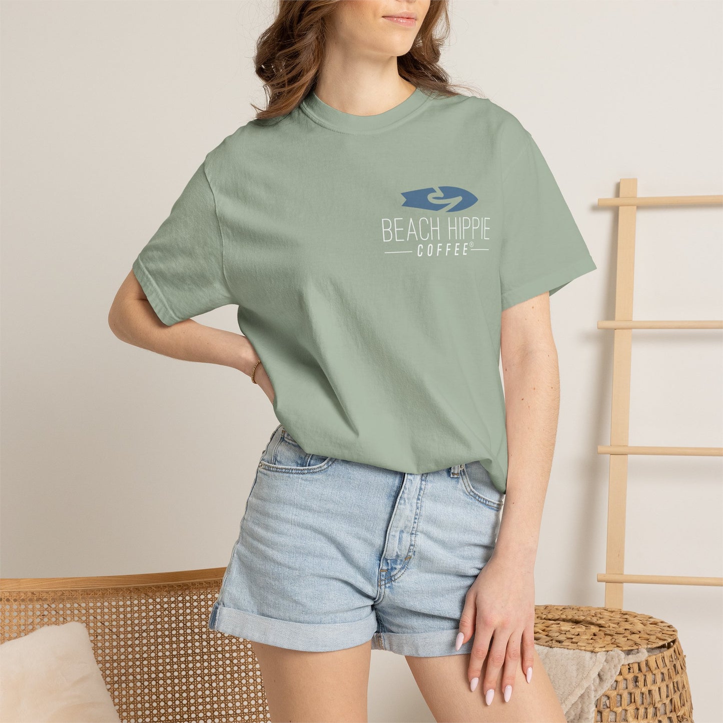 Beach Hippie T-Shirt — 'Beach Hippie Coffee' Vintage VW Van Myrtle Beach Tee