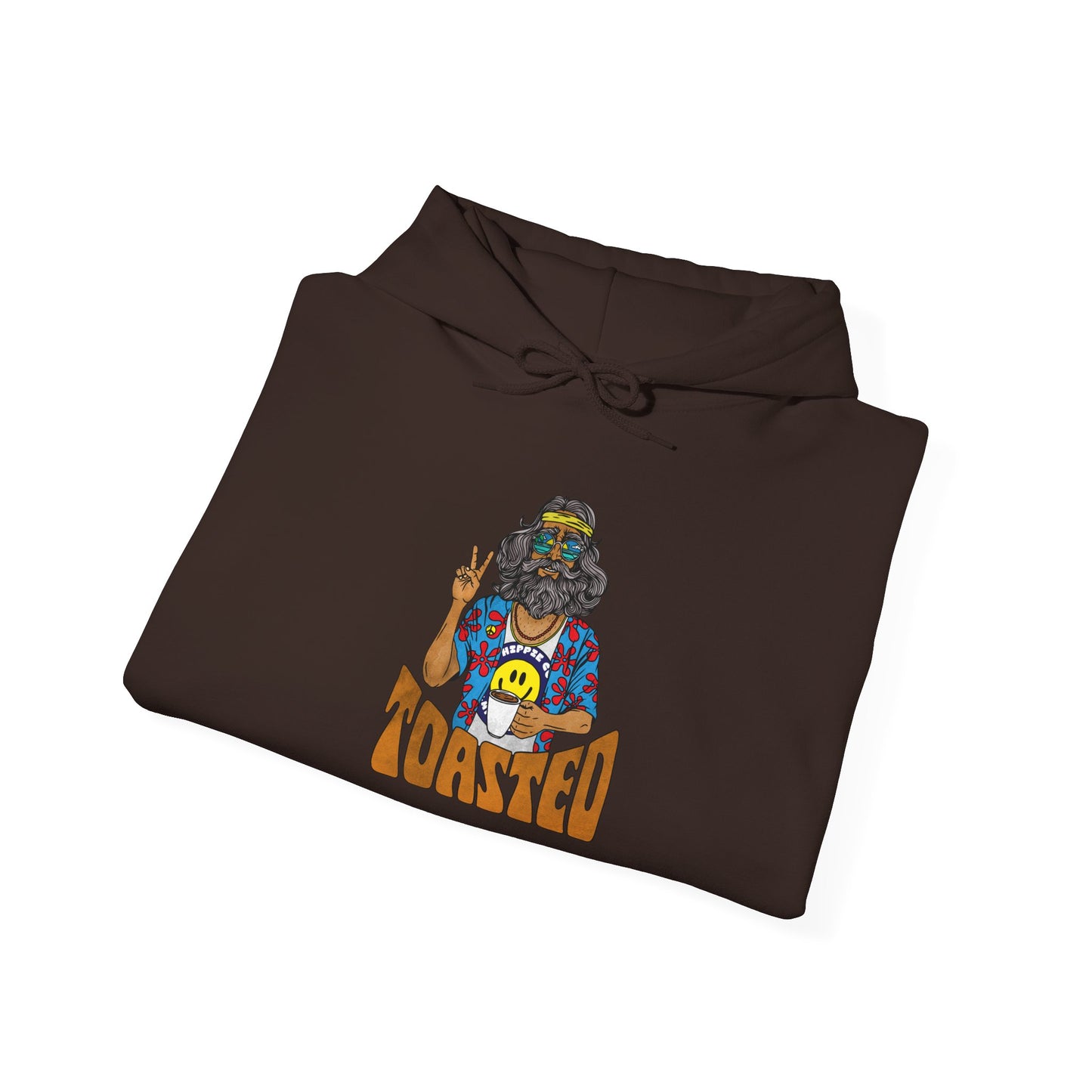 Beach Hippie Coffee Hoodie — "Toasted" Graphic Myrtle Beach Coffee Shop Sweatshirt
