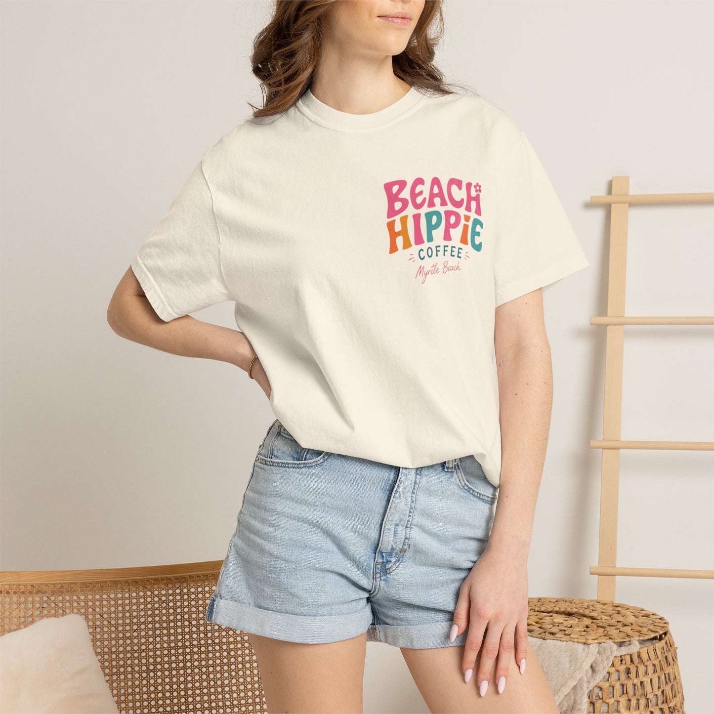 Beach Hippie T-Shirt — 'Beach Hippie Coffee' Vintage Surf Graphic Tee