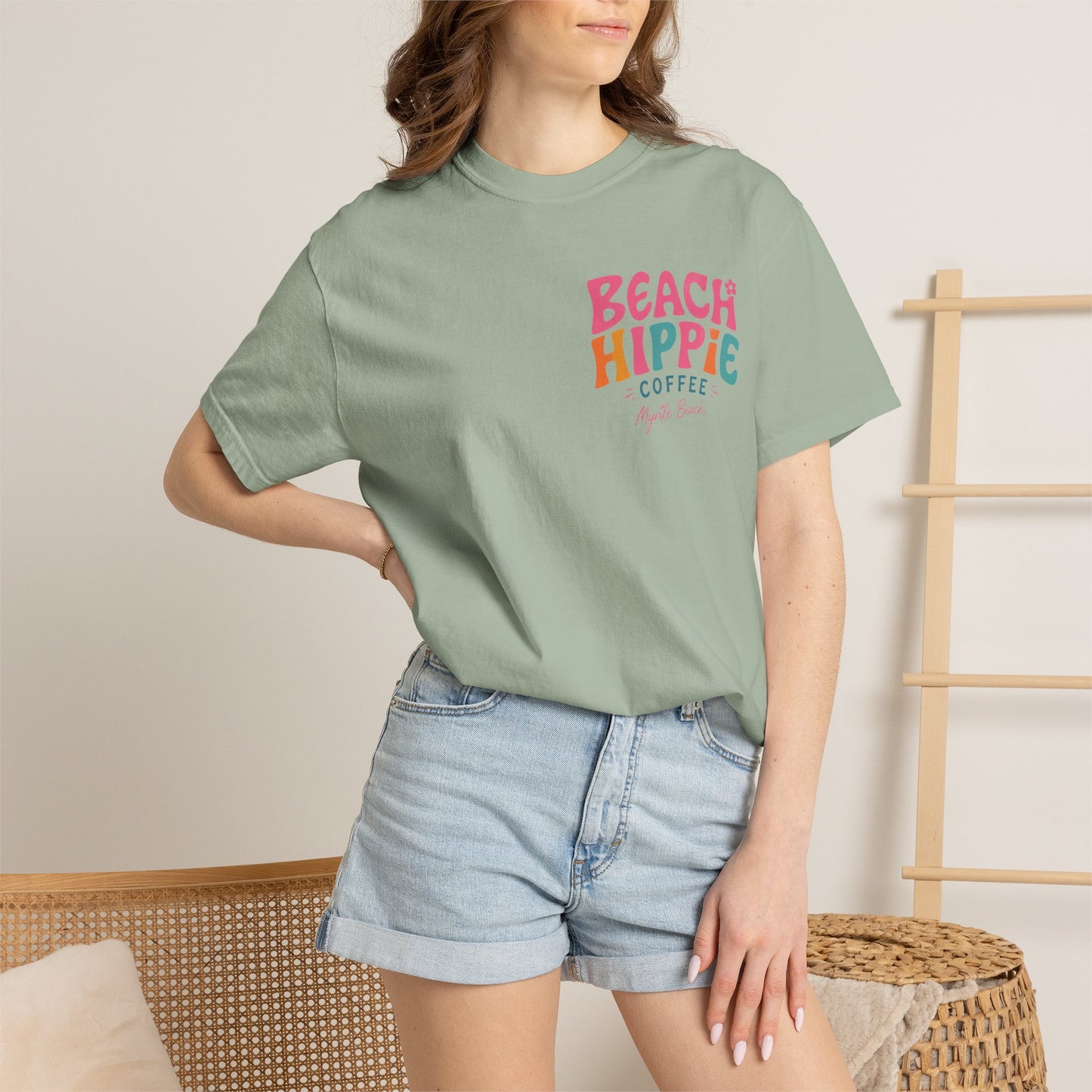 Beach Hippie T-Shirt — 'Beach Hippie Coffee' Vintage Surf Graphic Tee