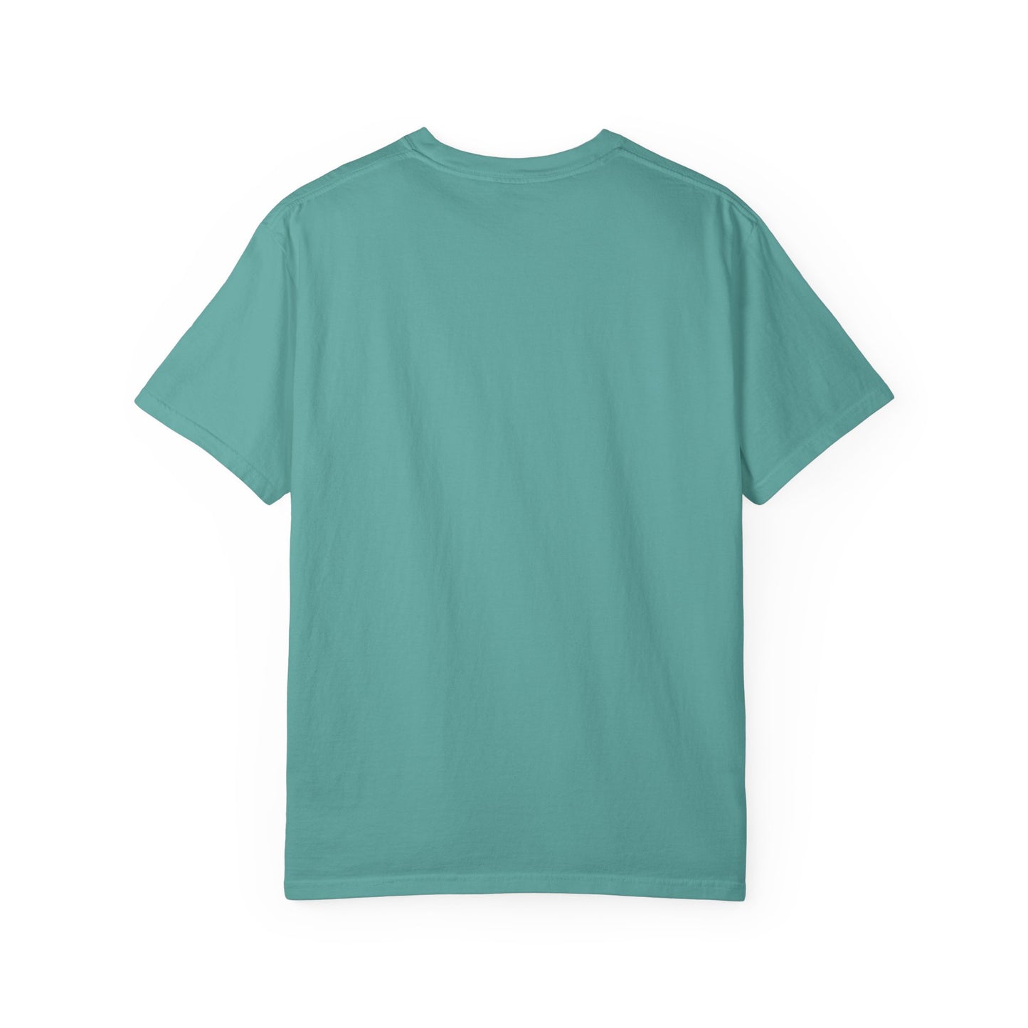 Beach Hippie Coffee Surf Logo T-Shirt — Minimal Turquoise Wave Graphic