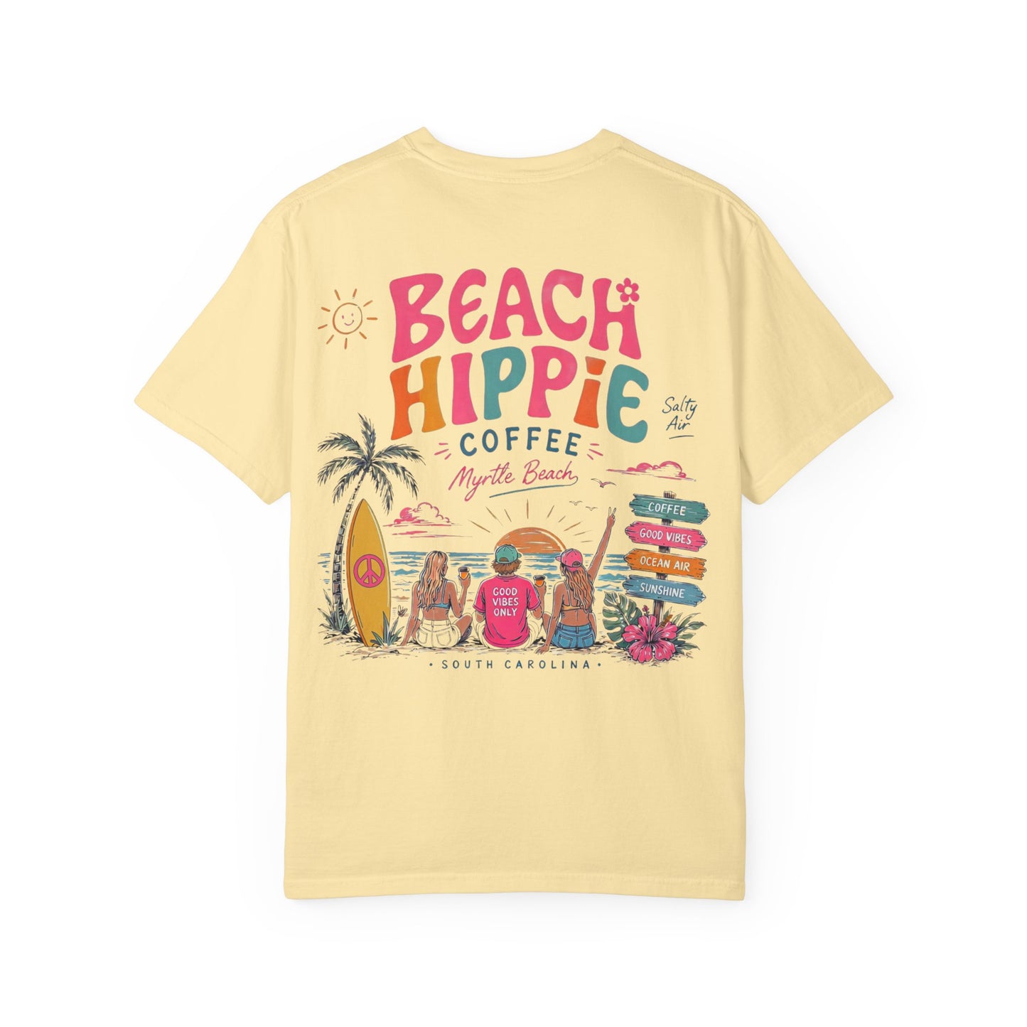 Beach Hippie T-Shirt — 'Beach Hippie Coffee' Vintage Surf Graphic Tee