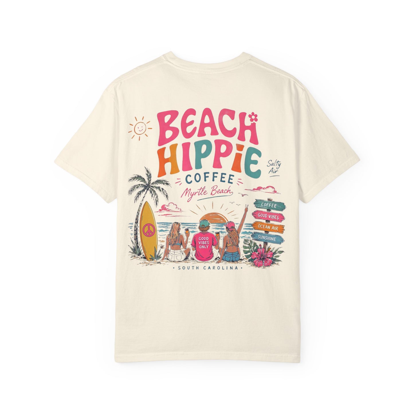 Beach Hippie T-Shirt — 'Beach Hippie Coffee' Vintage Surf Graphic Tee