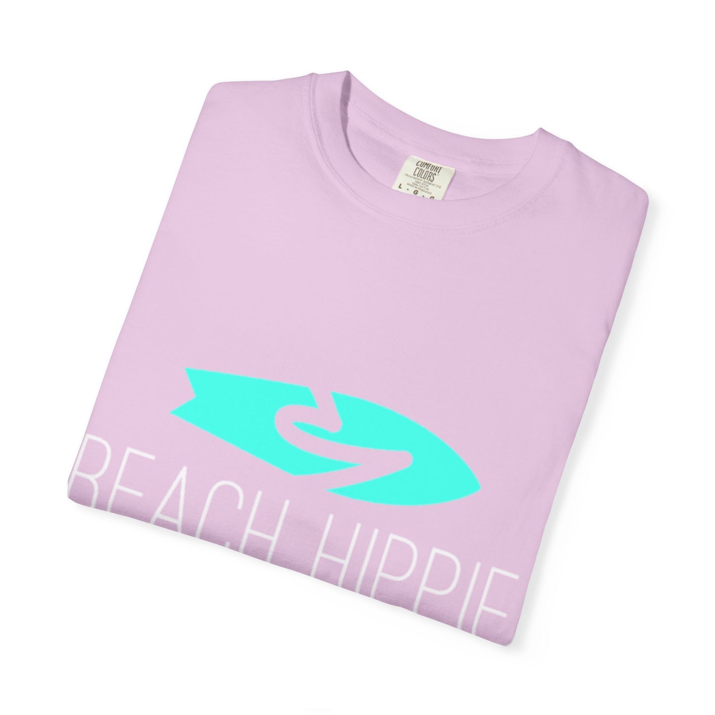 Beach Hippie Coffee Surf Logo T-Shirt — Minimal Turquoise Wave Graphic