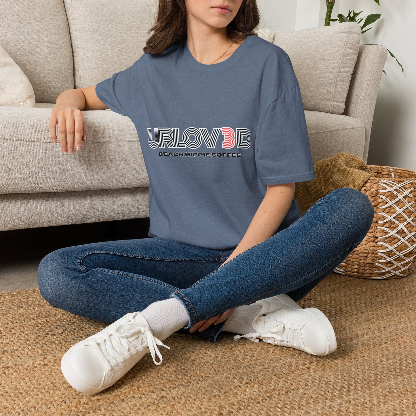 URLOV3D Beach Hippie Coffee T-Shirt